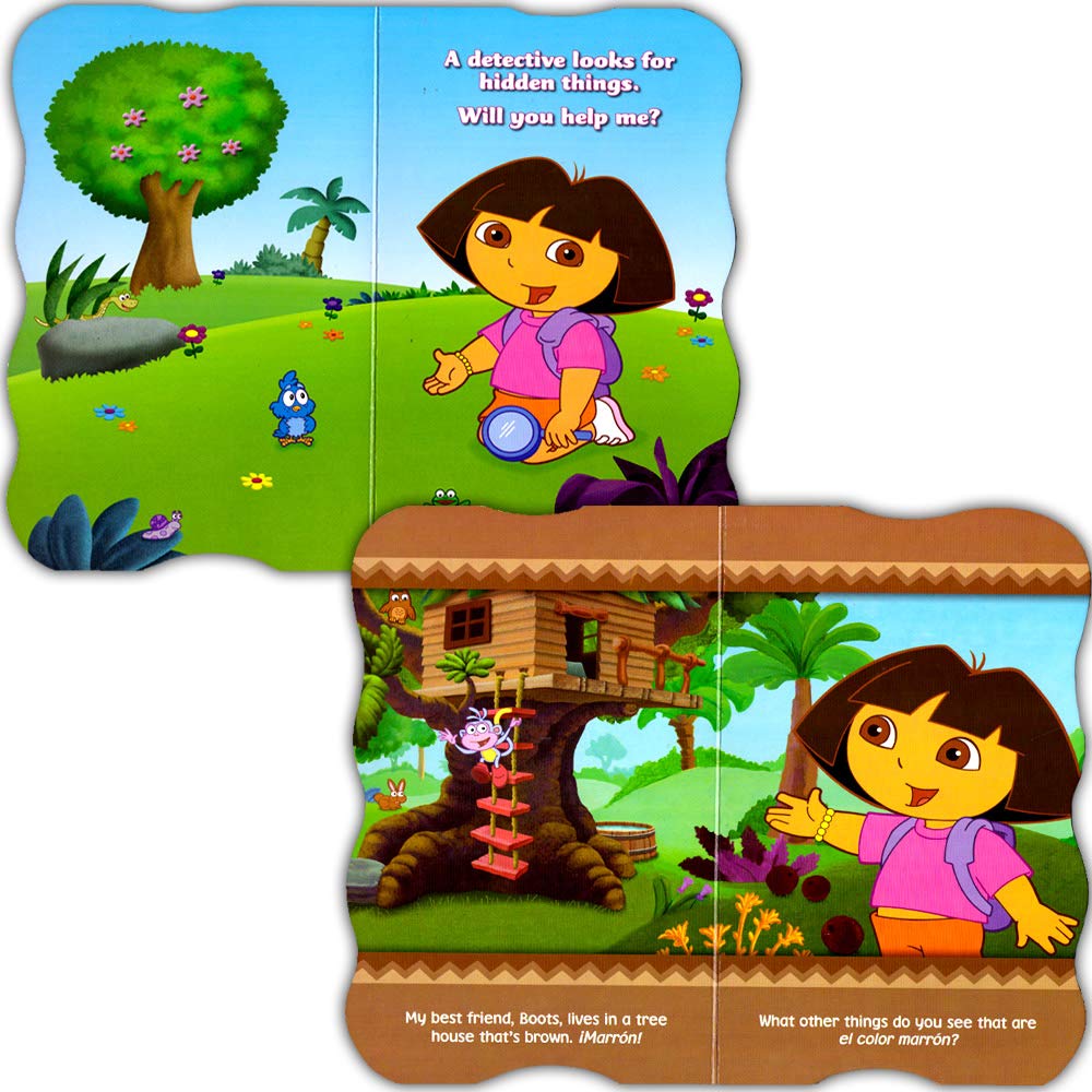Nickelodeon Dora the Explorer Board Books Set for Toddlers - 4 Durable Kids Books with Stickers | Early Learning, Bedtime Stories & Preschool Education
