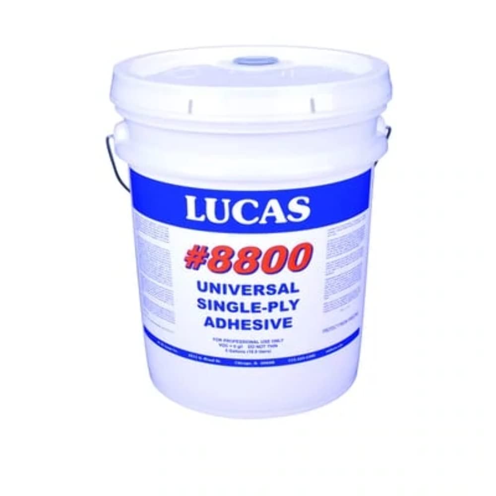 Lucas Universal Bonding Single-Ply Adhesive #8800 - Water Based 5 Gallon Bucket for Roofing, Flooring & Construction Projects
