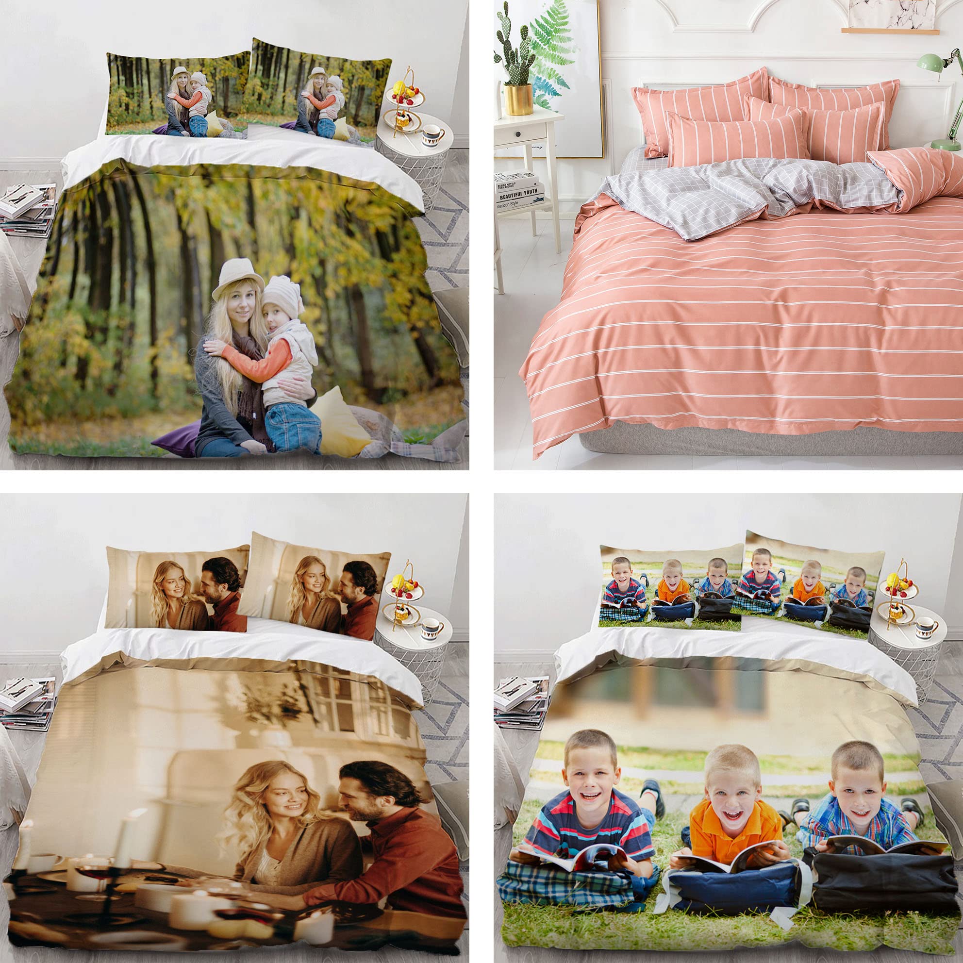Custom Printed Duvet Cover Set - Personalized Photo, Text & Logo Bedding - 3 Piece Easy Care Zipper Closure for Family, Kids, Couples - Perfect for Birthday, Friendship & Nursery Decor (No Comforter Included) | Home Decor Gift Idea & Cozy Bedroom Upgrade
