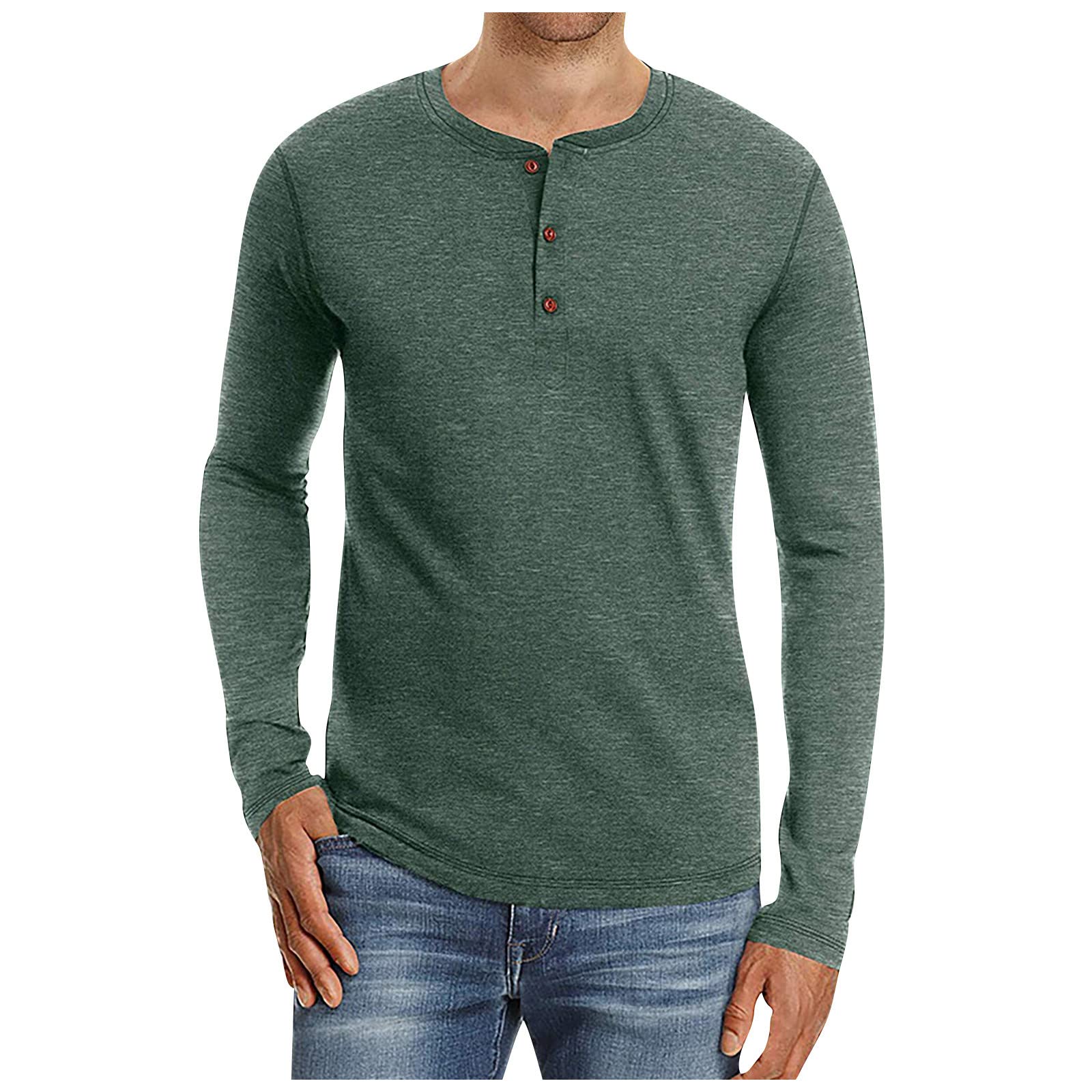 Men's Long Sleeve Round Neck T-Shirts - Soft Loose Casual Blouses for Going Out | Comfortable Fashion Tees for Everyday Wear, Work & Outdoor Activities