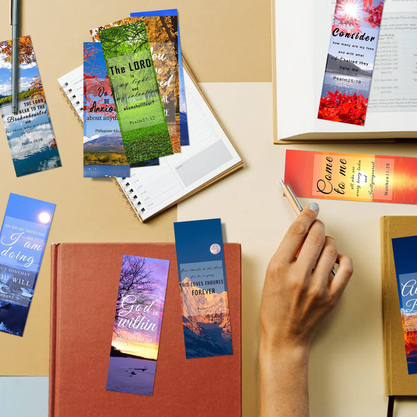 Bible Verse Bookmarks 150pcs - Inspirational Christian Gifts for Easter Prayer & Bible Study