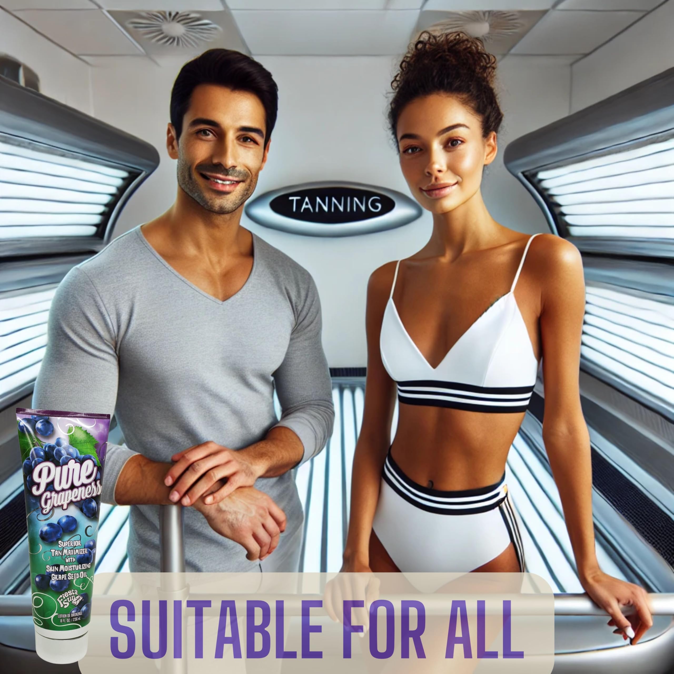 Pure Grapeness Superior Tan Maximizer with Tyrosine 8oz - Natural Sunless Tanning Lotion for a Glowing Summer Look at Beach or Pool