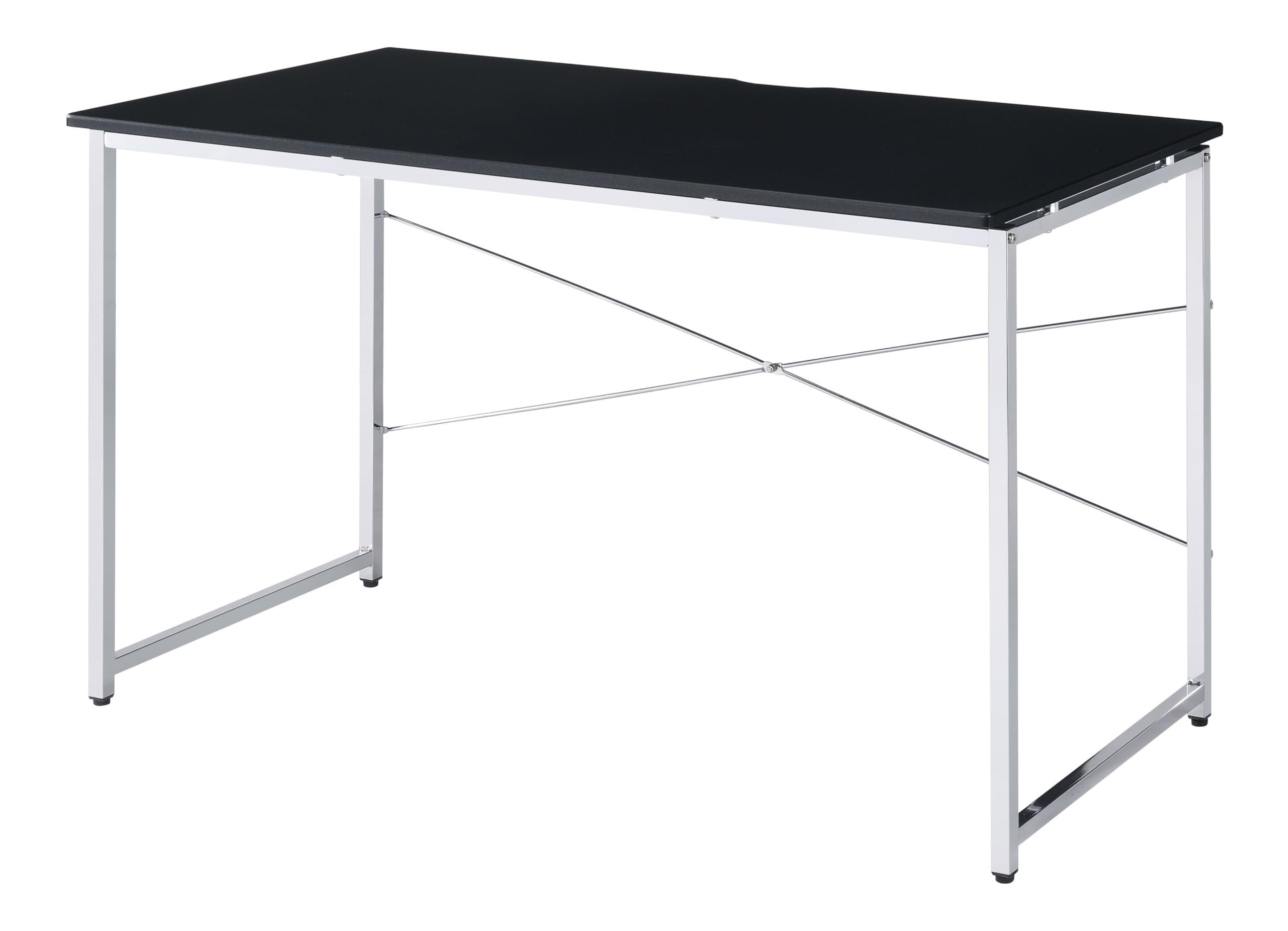 Acme Tennos Vanity Desk with Black & Chrome Finish - Modern Dressing Table for Bedroom Makeup & Skincare Routine