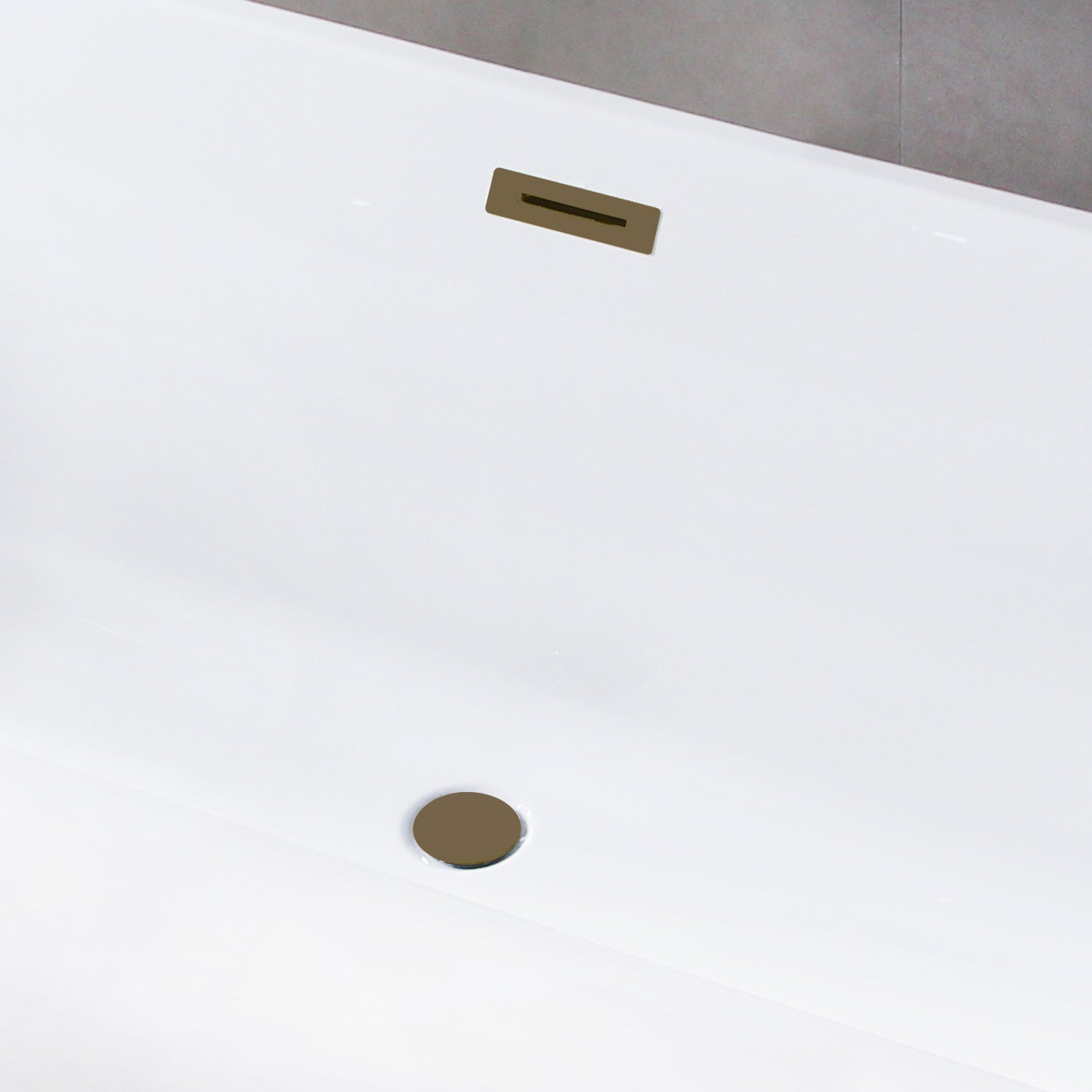 Aqua Eden 59 Inch Acrylic Freestanding Bathtub - Rectangular Double Ended Soaking Tub with Drain, Glossy White & Antique Brass Finish | Perfect for Luxury Bathrooms & Spa Retreats