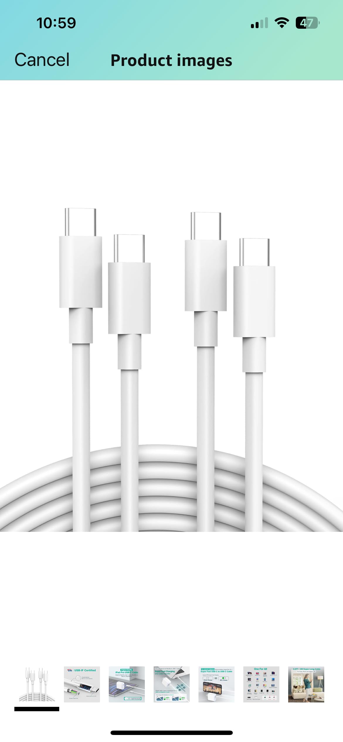 100W USB-C Fast Charging Cable (2-Pack) - 6ft Durable Power Cord for MacBook Pro, iPhone 16 Pro/Max, iPad, Samsung Galaxy & Beats Studio Buds - Perfect for Home, Office & Travel Charging