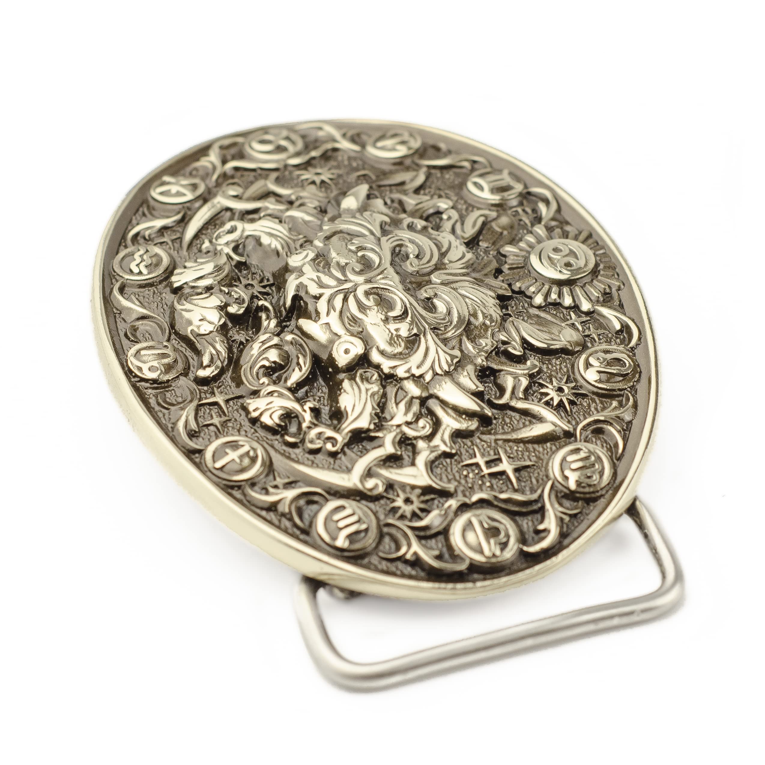 German Silver Zodiac Belt Buckle - Cancer Crab Horoscope Sign Handmade Solid Buckle for Casual Belts | Perfect for Gifts, Fashion Accessories & Astrology Enthusiasts