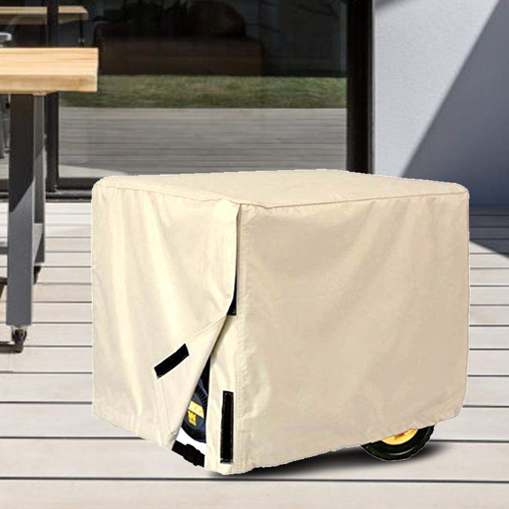 Qinlorgo Waterproof Dust-Proof Outdoor Generator Cover - Heavy Duty Wind & Rain Resistant Protection for Home, Patio, RV & Camping - Beige (Perfect for Emergency Power Backup & Outdoor Activities)
