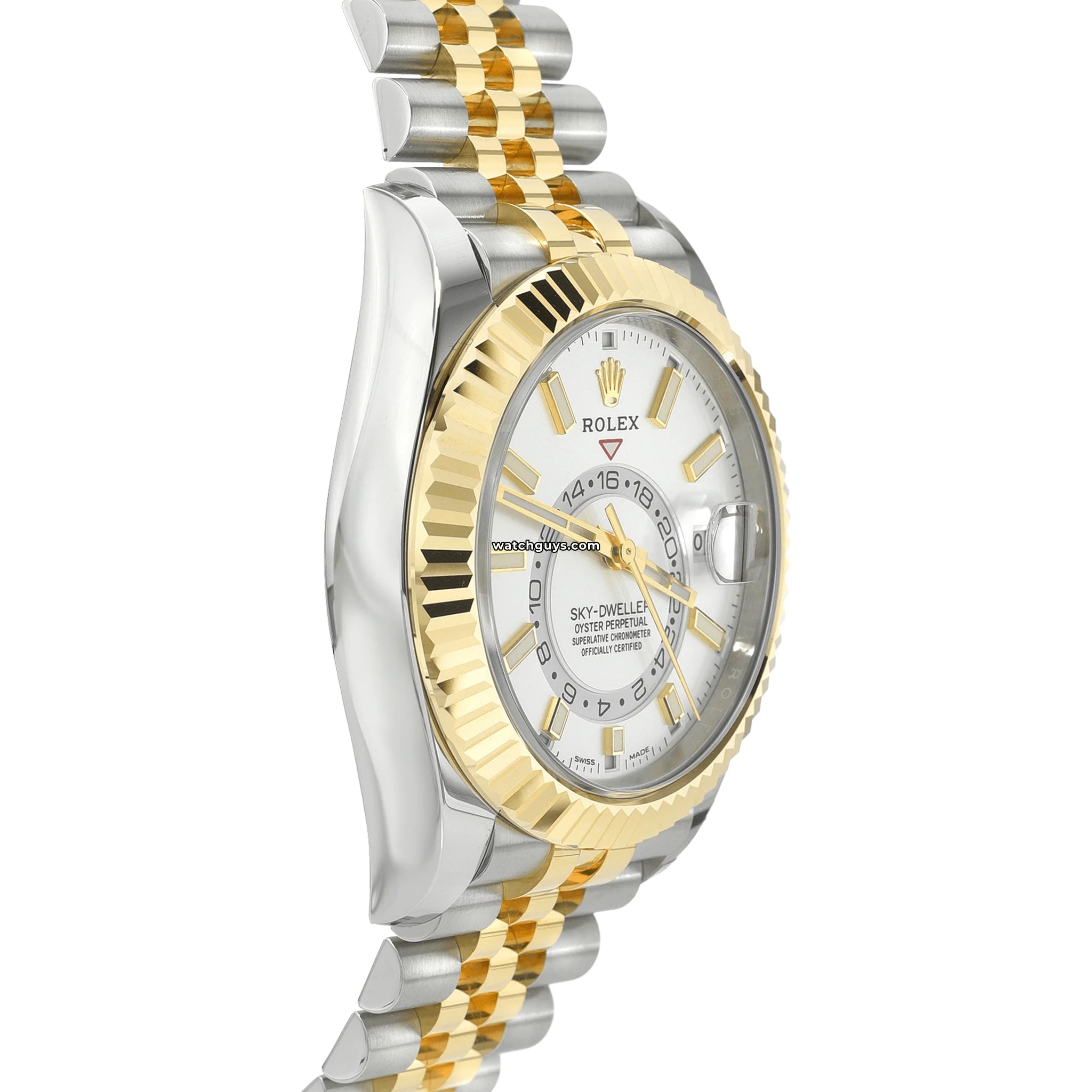 Rolex Sky-Dweller 326933 Stainless Steel & 18K Yellow Gold White Dial Men's Watch - Perfect for Business, Travel & Luxury Gifting