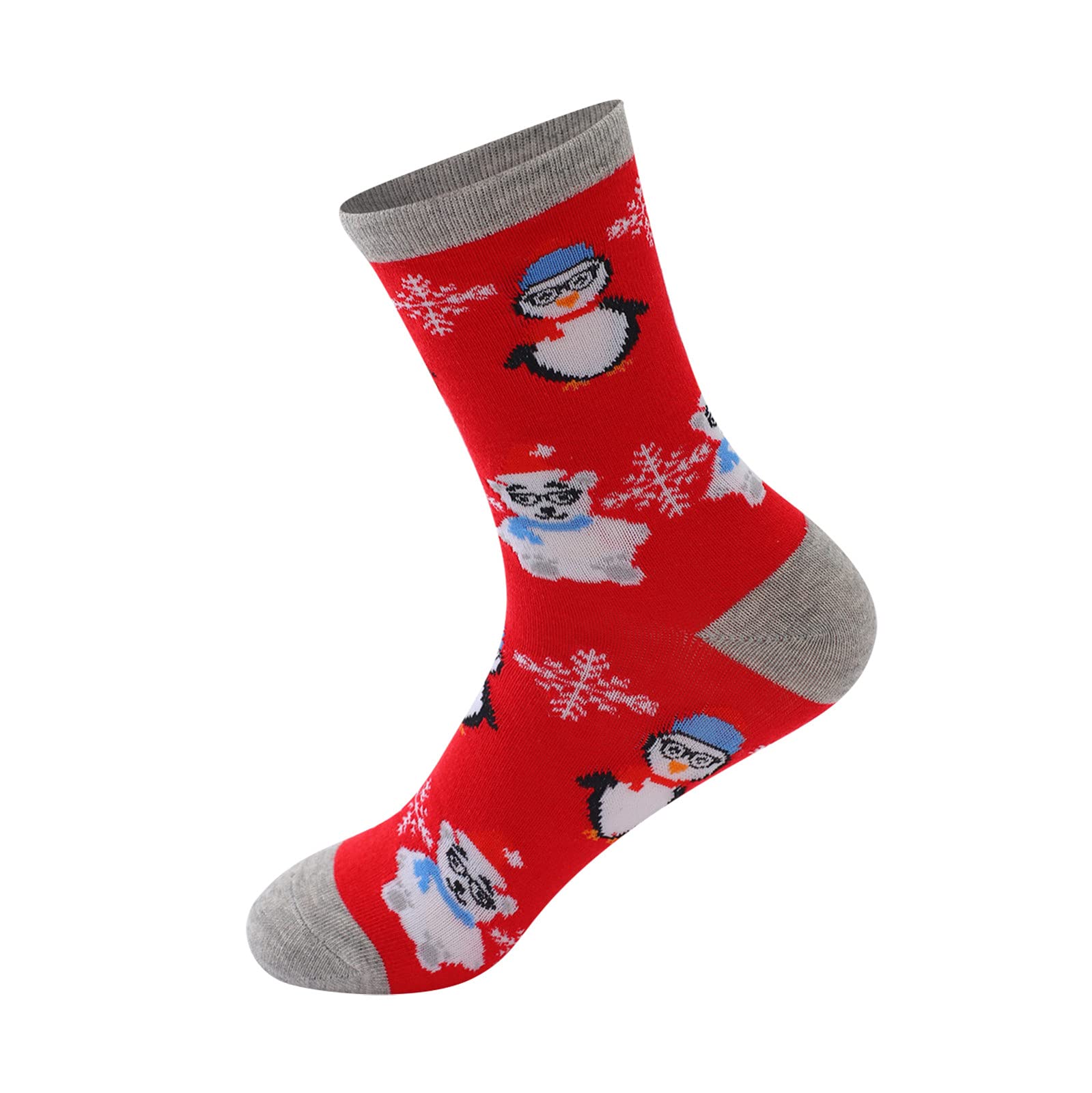 Women's Christmas Socks - Cotton Blend Warm Ankle Socks with Xmas Print for Holiday Gifts