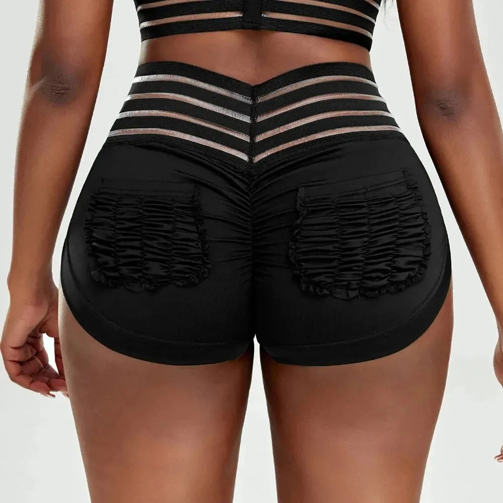 Women's High Waist Yoga Shorts - Summer Casual Fitness Shorts for Gym, Running & Beach - Elastic Skinny Activewear for Yoga, Workouts & Outdoor Activities