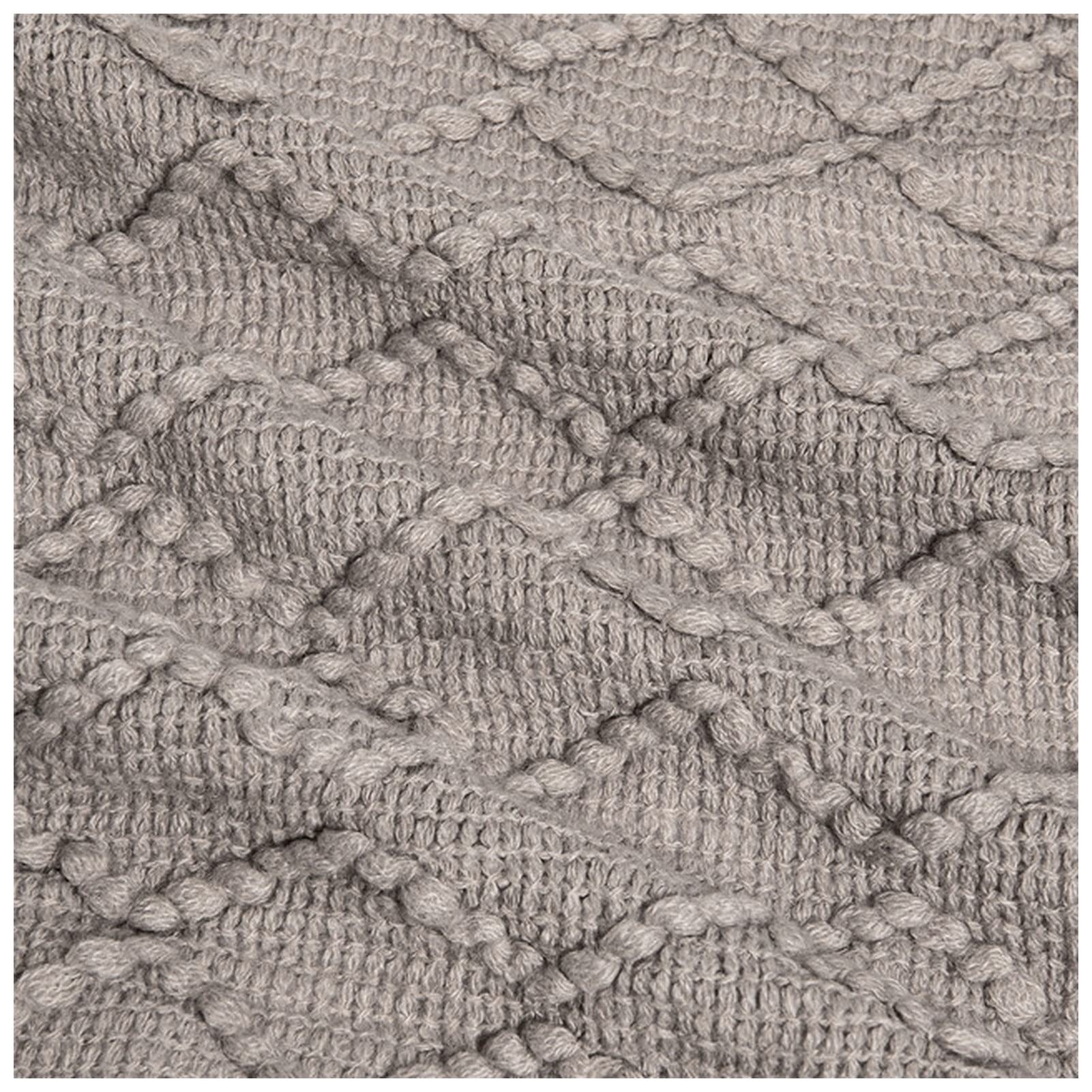 Nordic Knitted Throw Blanket - Soft Solid Color Blanket with Tassels for Sofa, Bed, Travel & Air Conditioning | Cozy TV Nap Blanket & Picnic Accessory | Home Decor Gift (Khaki, Spain Size)
