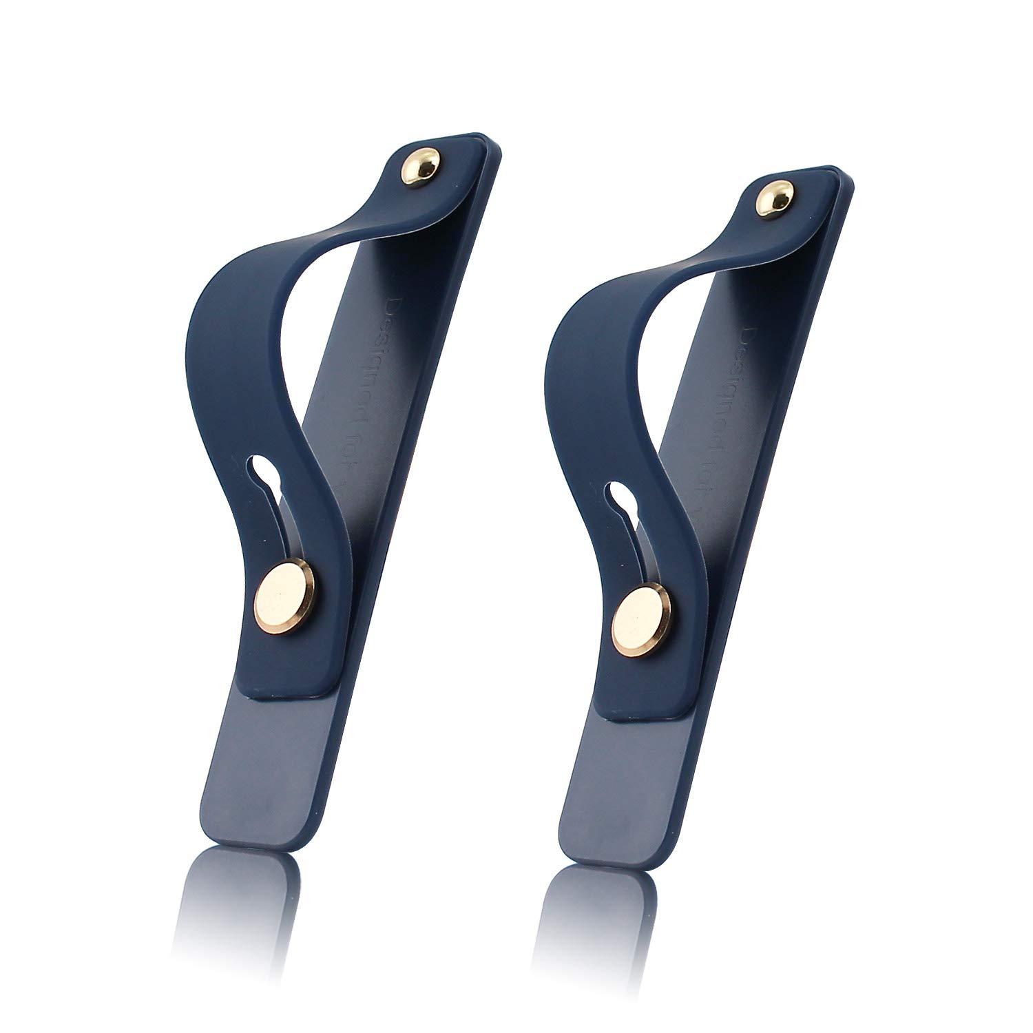 Yetaida Removable & Reusable Phone Grip Strap - Universal Silicone Finger Loop & Telescopic Kickstand for iPhone, Samsung, Pixel Smartphones (Navy) | Perfect for Gaming, Video Calls & One-Handed Use
