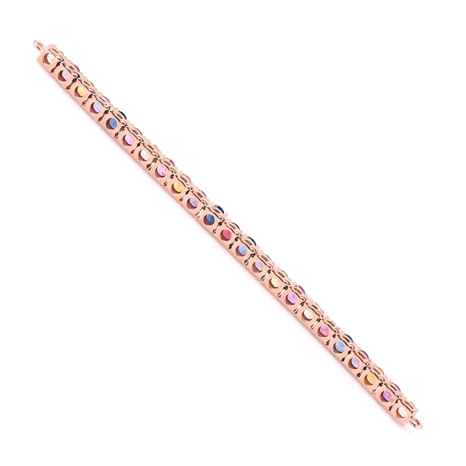 18K Rose Gold Bezel Set Multi Sapphire Gemstone Connector Jewelry for Women - Elegant Bridal, Wedding, Party & Evening Wear Jewelry Accessories