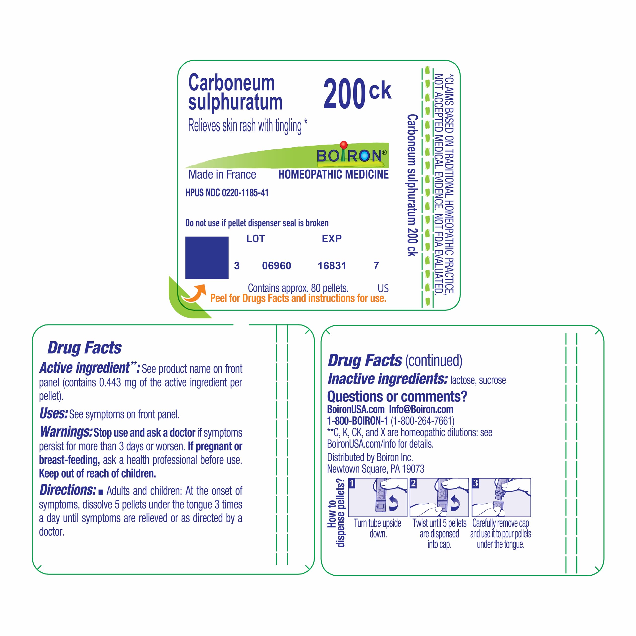 BOIRON USA - Carboneum Sulfuratum 200ck Homeopathic Medicine | Immune Support & Skin Care | Natural Remedy for Allergies & Eczema Relief | Perfect for Holistic Wellness & First Aid Kits