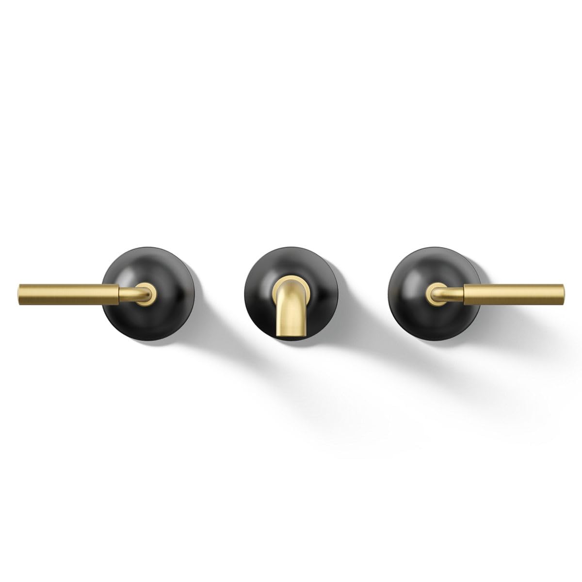 Kohler Matte Black Bathroom Faucet Set with Brass Handles for Modern Sink