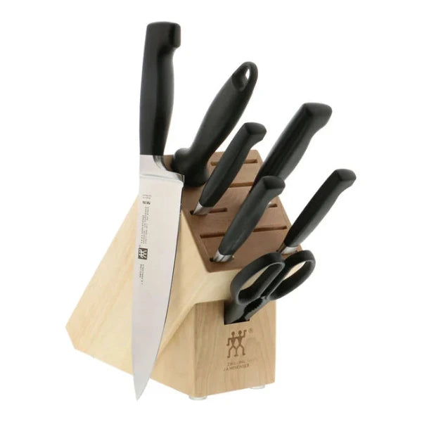 ZWILLING 7-Piece Knife Block Set with Sharp Knives - Premium Stainless Steel Kitchen Knives for Slicing, Dicing & Chopping - Perfect for Home Chefs & Cooking Enthusiasts