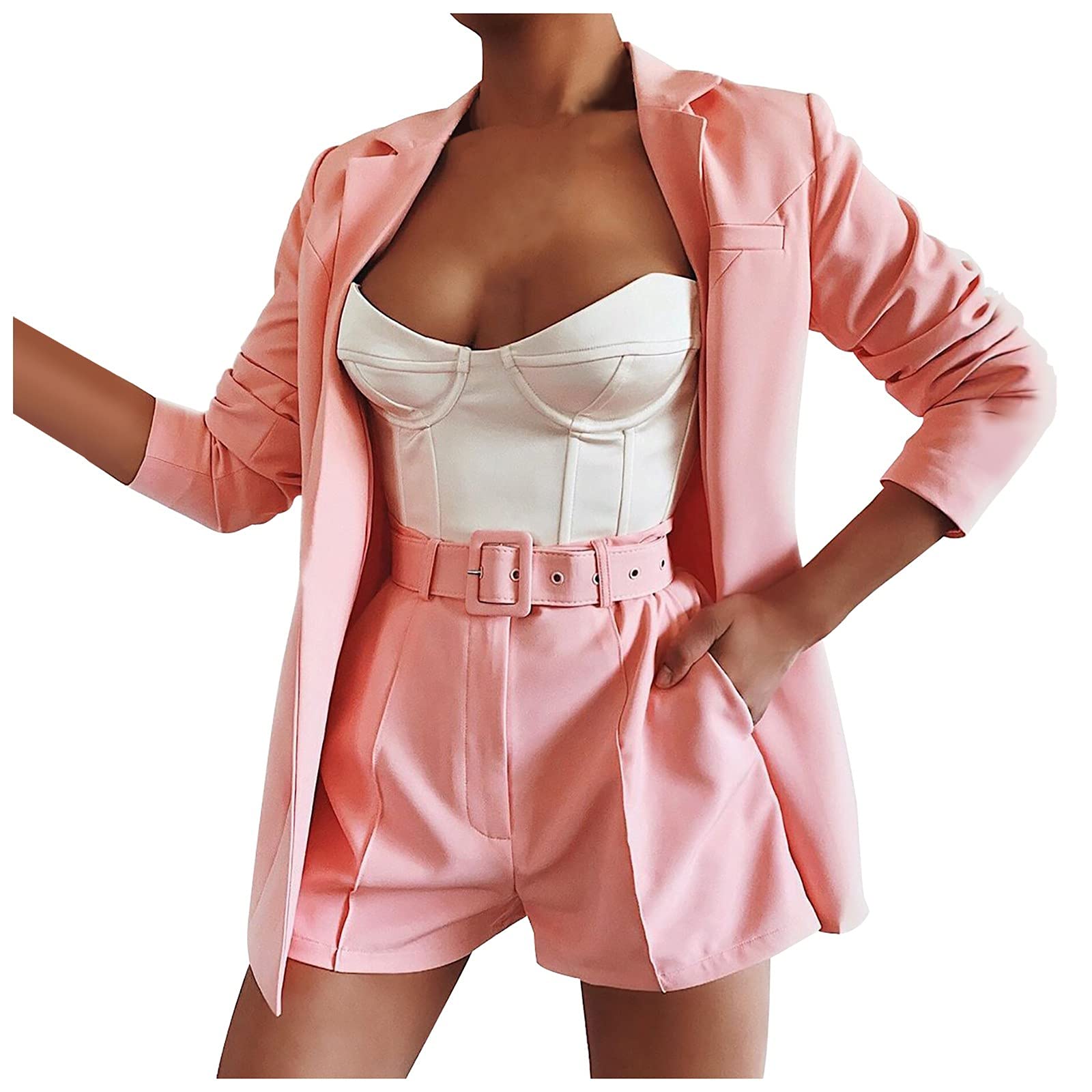 Stylish Open Front Knit Cardigans for Women - Plus Size Two-Piece Jacket & Shorts Sets - Sexy & Comfortable Loungewear for Casual Outings & Date Nights