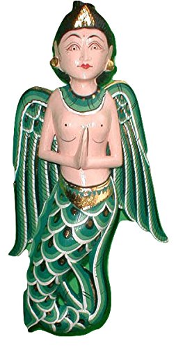 Flying Sita Mermaid Dewi Statue - Large Size, Vibrant Green, Red or Blue - Perfect for Home Decor, Garden Ornament, and Gift Giving