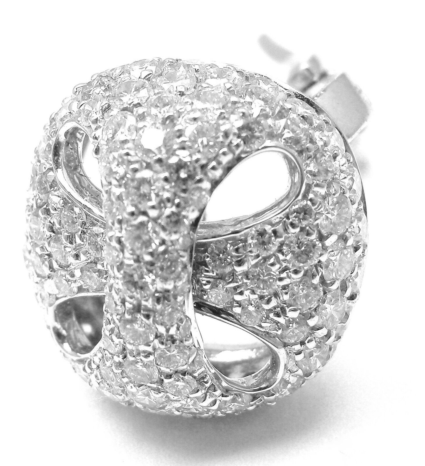 Authentic Damiani 18k White Gold 3.03 Carat Diamond Stud Earrings for Women - Luxury Jewelry Gift for Anniversary, Wedding & Special Occasions