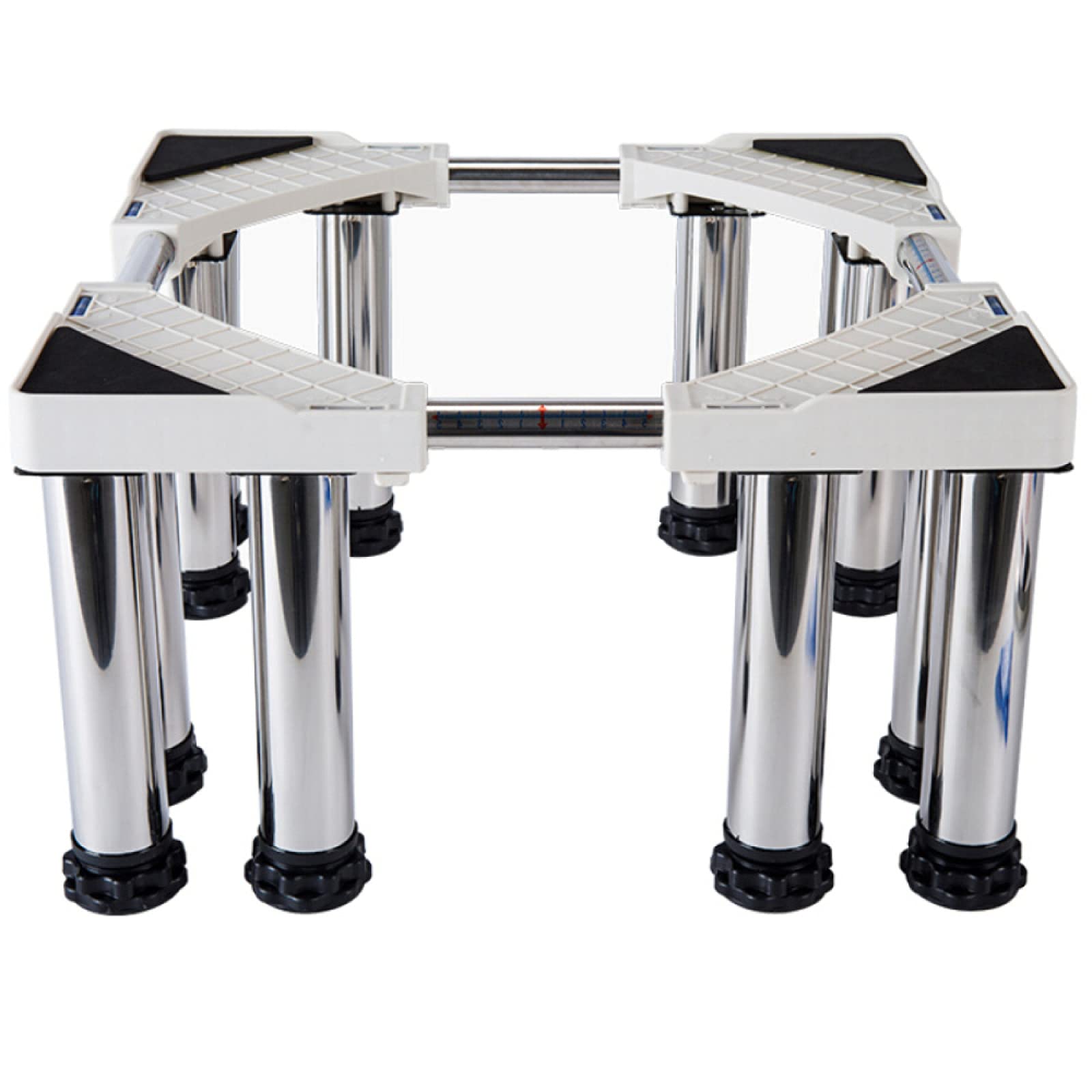 JXWANG Adjustable Washer and Dryer Platform - 12 Sturdy Stainless Steel Feet, Multi-Functional Mobile Base for Laundry Machines (20cm Height) - Perfect for Small Spaces, Apartments & Laundry Room Organization