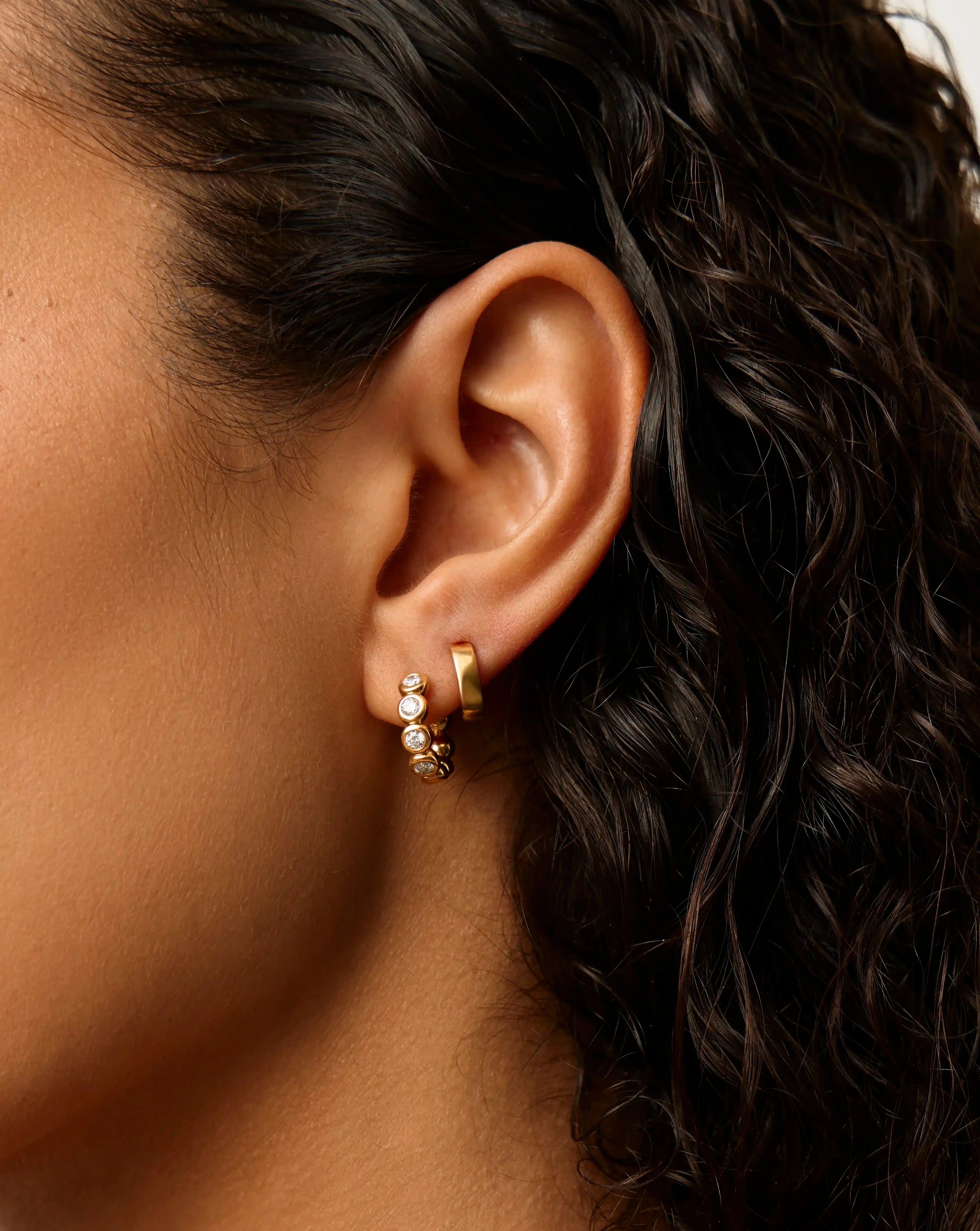 18k Gold Vermeil Tennis & Hoop Earrings Set for Women - Elegant Everyday Jewelry for Work, Party & Special Occasions