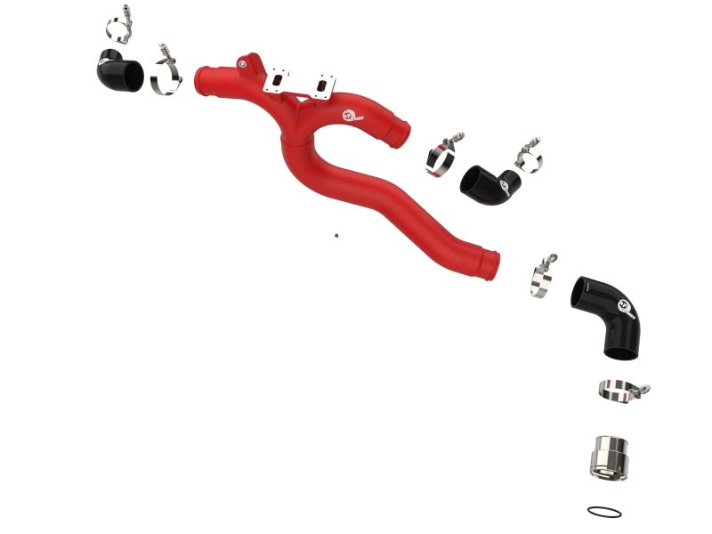 2018-2020 Kia Stinger & 2019-2022 Genesis G70 Performance Aluminum Charge Pipe - Red (AFE BladeRunner 3in) - Boost Turbo Efficiency for Racing & Daily Driving