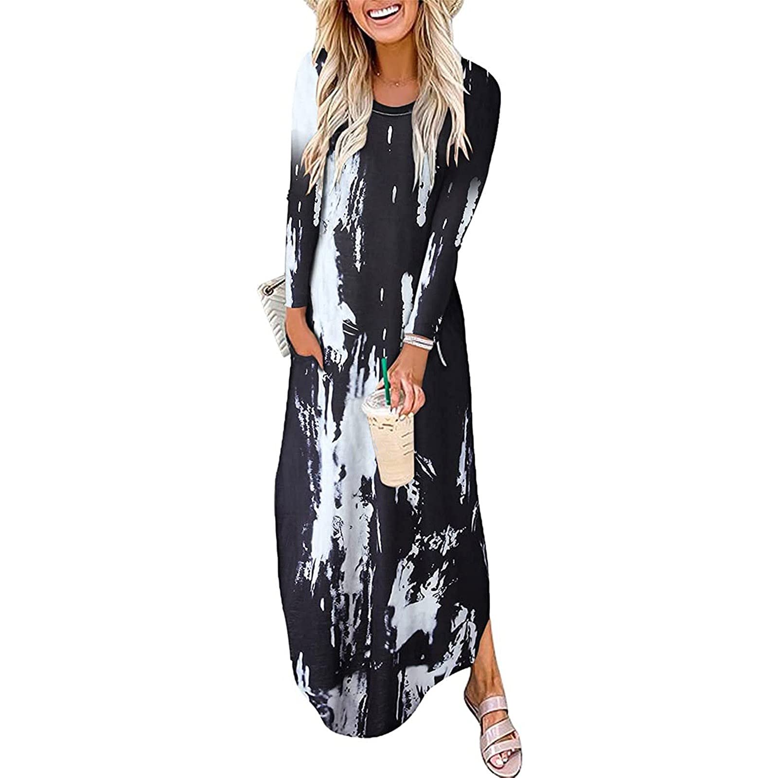 Women's Summer Maxi Dresses with Pockets - Casual Loose Sleeveless Long Dress with Side Slit | Perfect for Beach Vacation, Outdoor Parties & Everyday Wear