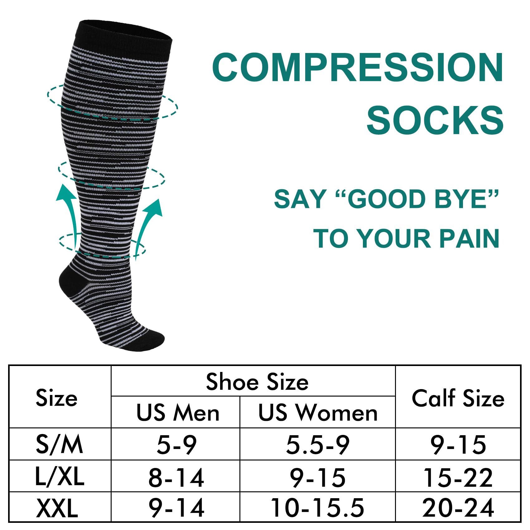 **7 Pairs Copper Compression Socks for Men & Women (20-30 mmHg) – Knee High Support Stockings for Circulation, Running, Travel & Recovery**