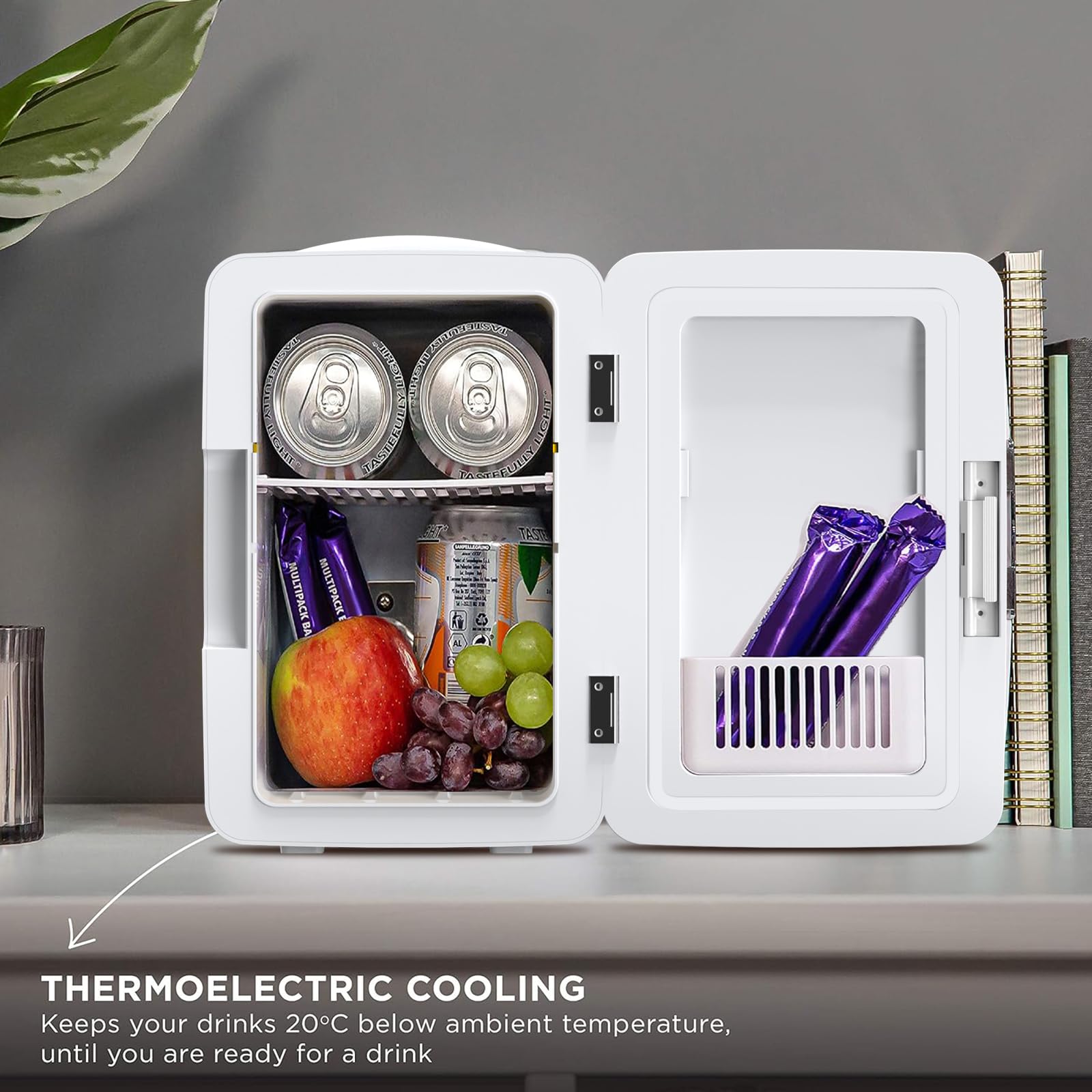 6.2L Mini Skincare Fridge with LED Mirror - Portable Cooler for Makeup & Snacks | Bedroom Vanity Organizer