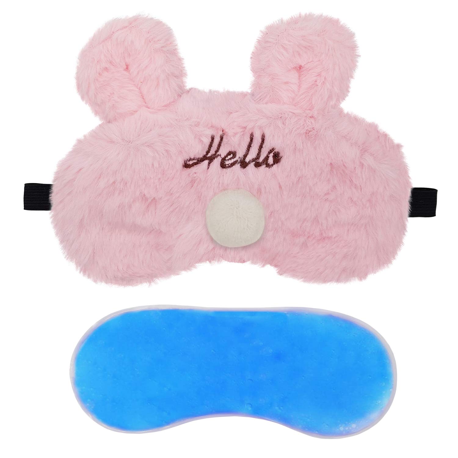Jenna Soft Polyester Sleep Eye Mask for Insomnia Relief, Meditation & Dark Circles - Pink Gel-Infused Comfort (Perfect for Travel, Naps & Relaxation)