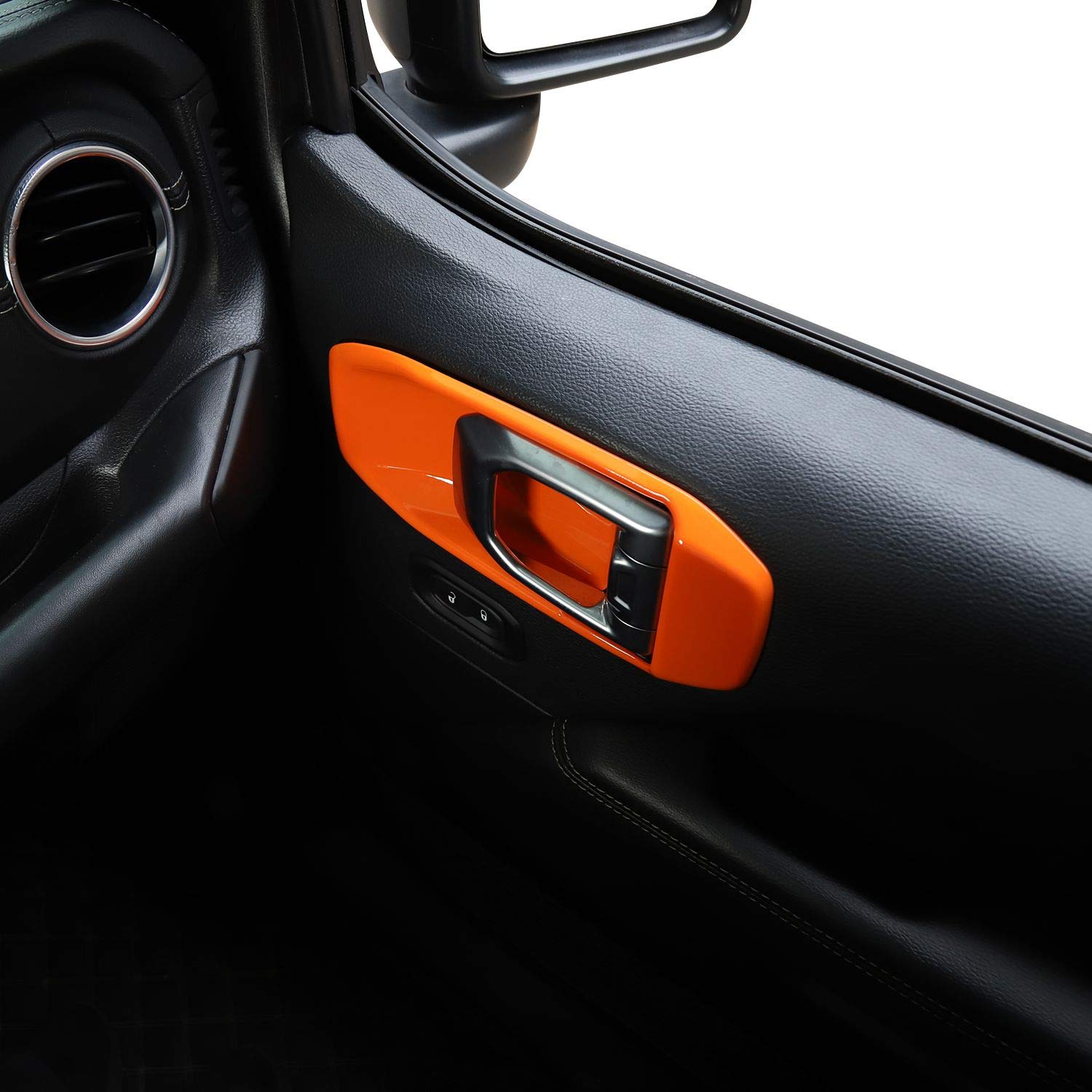 Voodonala ABS Orange Door Handle Bowl Trim for Jeep Wrangler JL JLU & Gladiator JT (2018-2020) - 4pcs - Upgrade Interior Accessories for Off-Road & Daily Driving