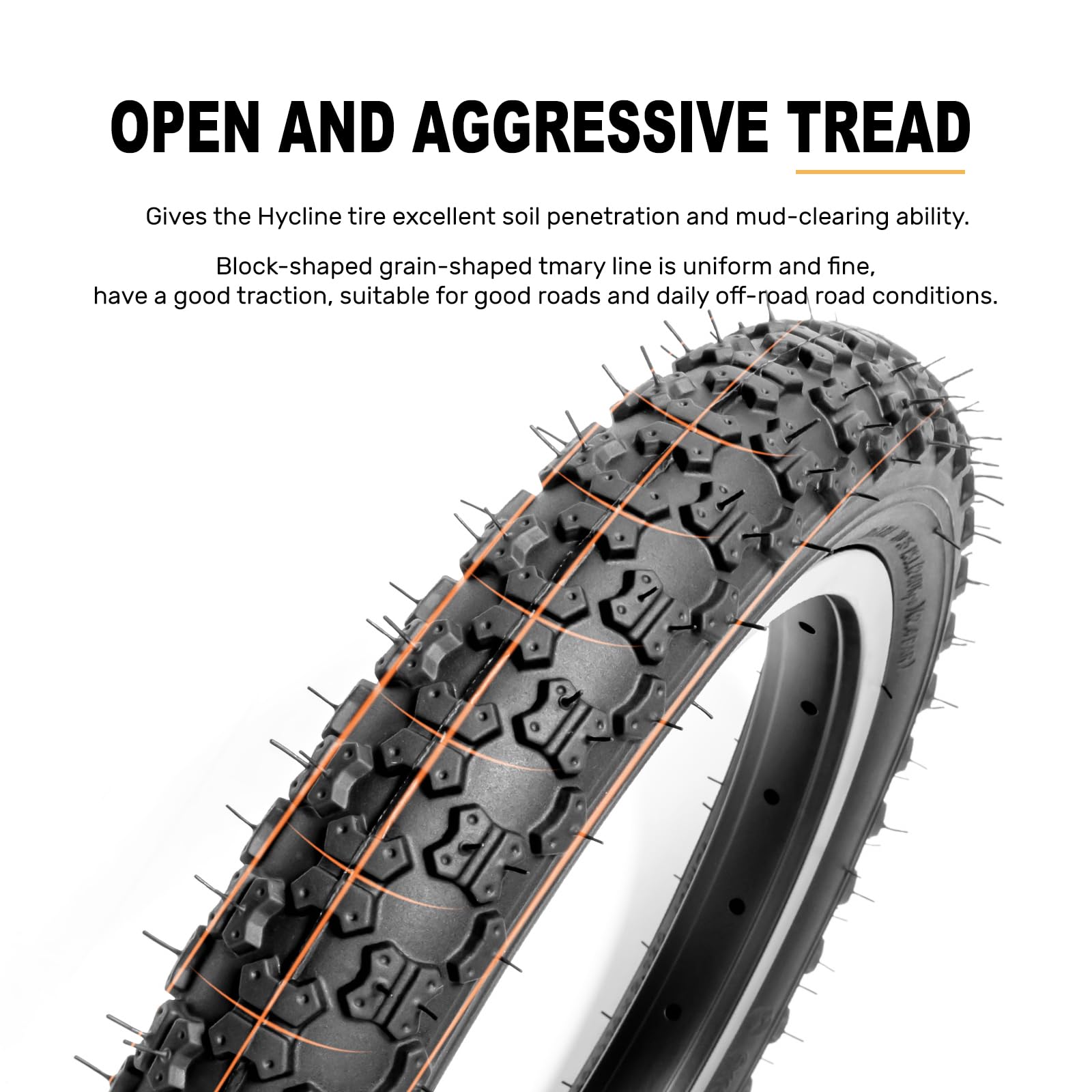 Hycline Kids Bike Replacement Tire - 12.5/14/16/20x2.125 Inch Premium Butyl Rubber Puncture-Resistant Folding Bicycle Tires - Compatible with BMX, MTB Mountain Bike and Children's Racing Bike - Perfect for Outdoor Adventures, Commuting, and Family Cycling Fun