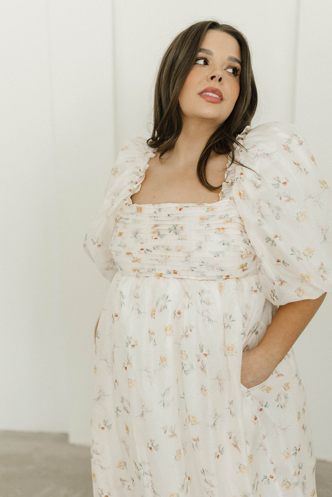 Melody Maxi Dress with Pleats & Bow Detail - Yellow Rose Floral Print | Bump Friendly Maternity Dress | Inclusive Sizing S-3XL | Perfect for Weddings, Baby Showers & Summer Vacations