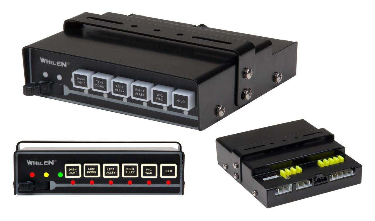 Whelen PCCS9RW 6-Button High Current Switch Controller with LED Backlighting - Controls 9 Auxiliary Light Functions & Built-in Relays for Lightbars - Perfect for Emergency Vehicles, Off-Road Trucks & Work Trucks