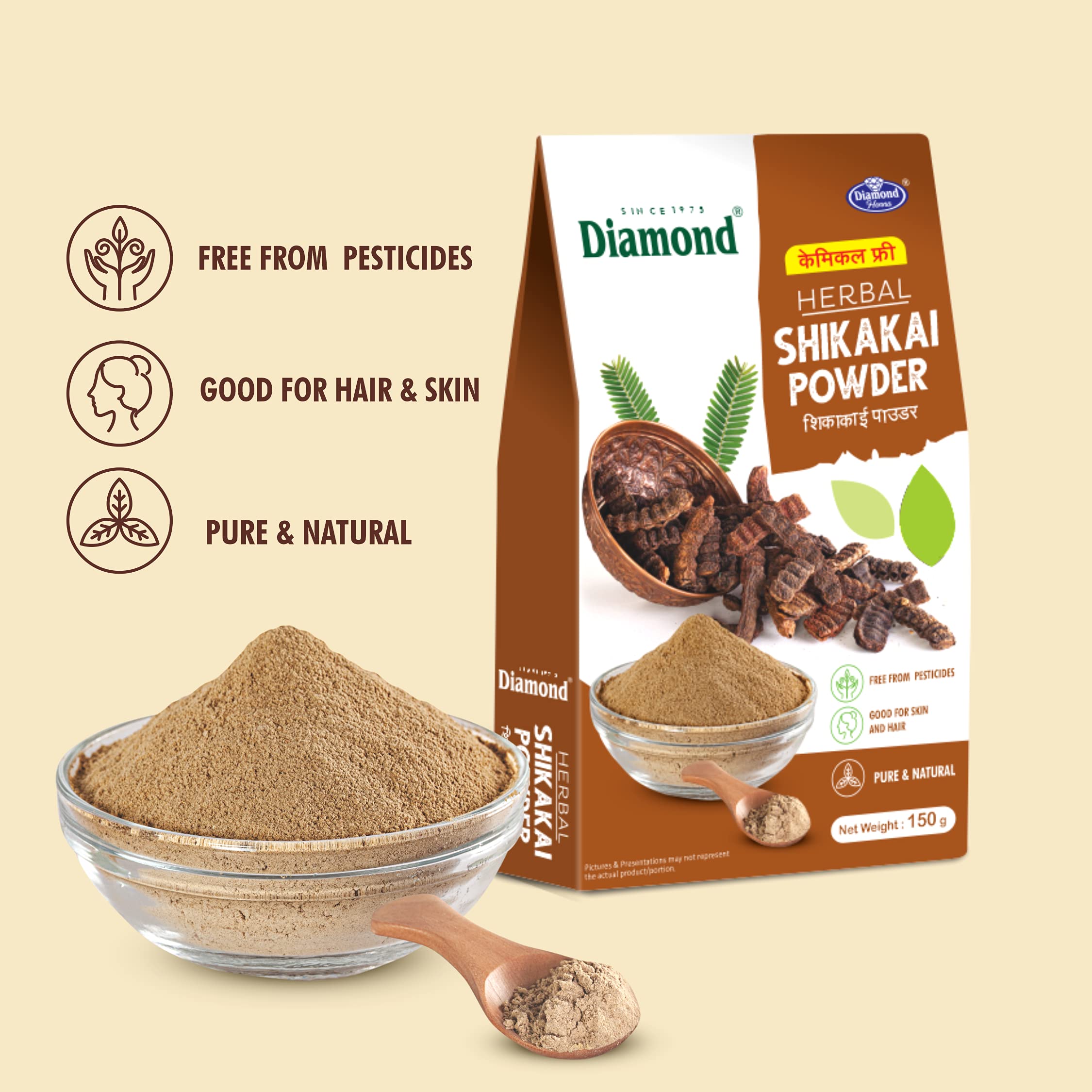 **100% Pure & Natural Shikakai Powder (Senegalia Rugata) for Hair Growth - Fights Dryness, Darkens Hair, Strengthens Roots - 300g (Pack of 2) | Ideal for Ayurvedic Hair Care & DIY Hair Masks**