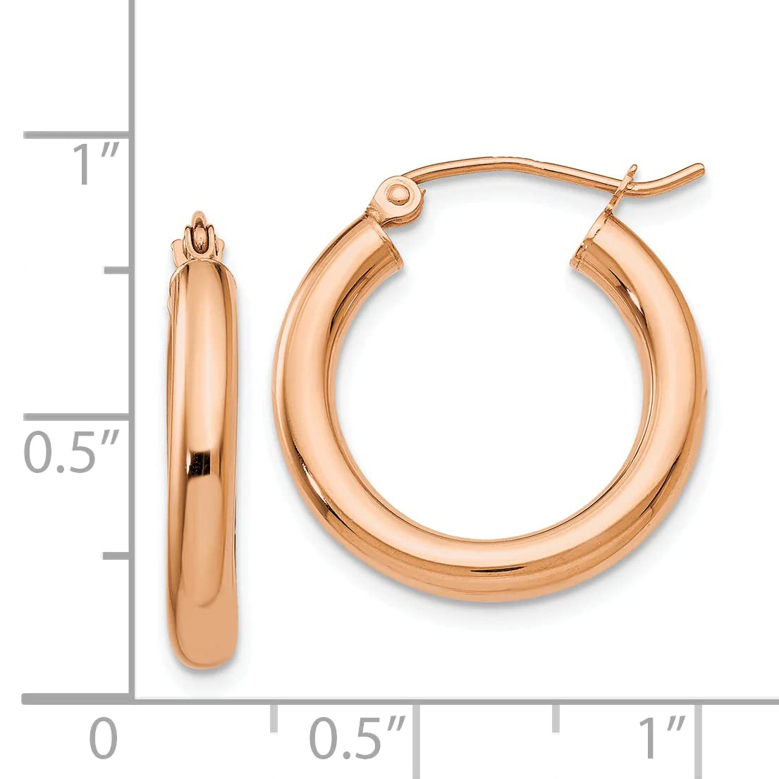 14K Rose Gold 3MM Hoop Earrings for Women - Dainty Everyday Jewelry, Gift for Her, Valentine's Day, Anniversary, Birthday Present