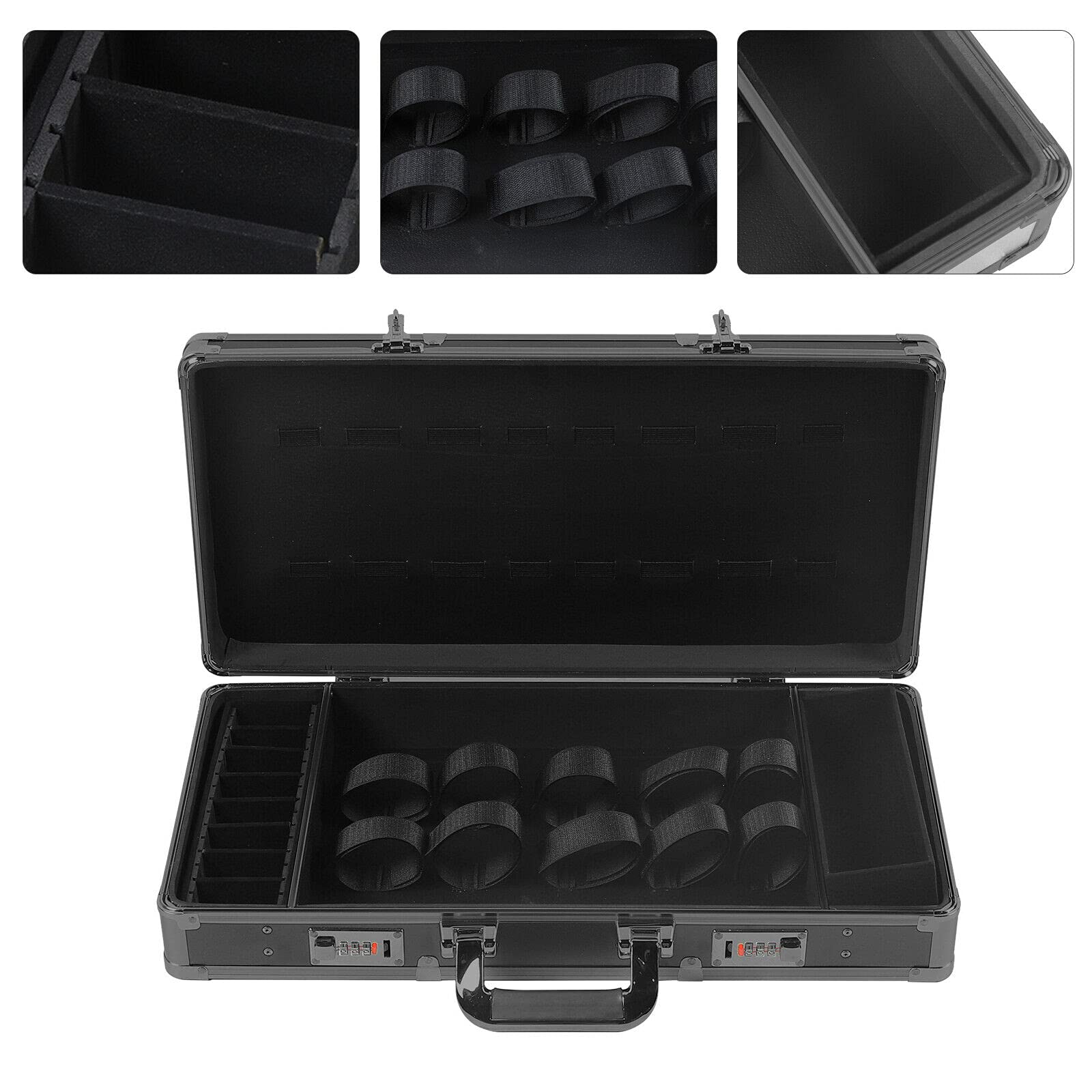 Professional Barber Carrying Case for Clippers & Scissors - Heavy Duty Salon Stylist Tool Box with Secure Code Lock (Black) - Perfect for Mobile Barbers, Salon Professionals & Traveling Hairstylists