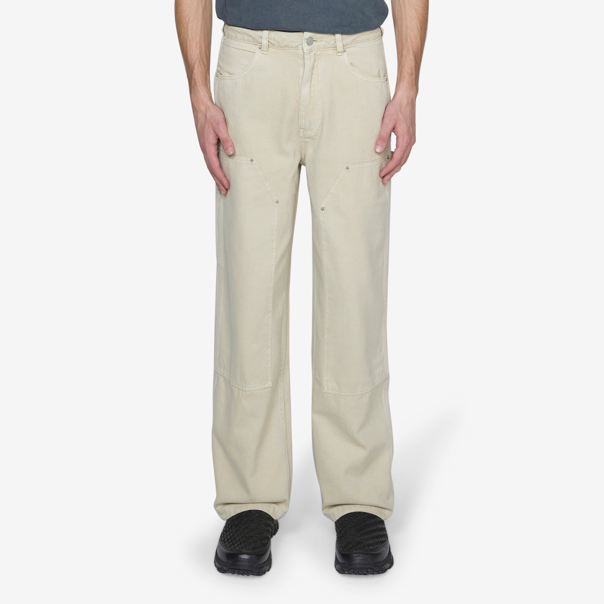 Double Knee Carpenter Pants - Durable Work Pants for Men - Natural Color for Construction & DIY Projects