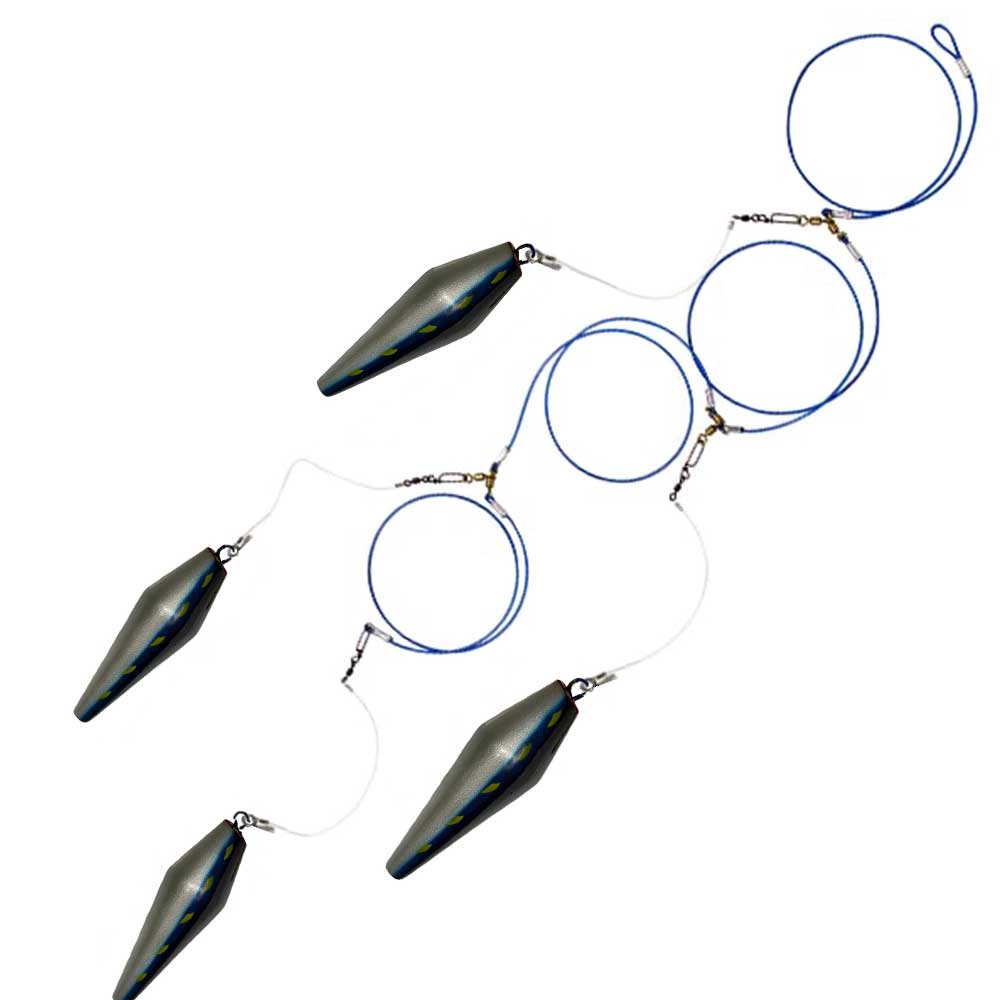 Boone Little Lulu 7.5 Inch Mackerel 4 Pin Rigged Fishing Lure - Ultimate Pin Tease Saltwater Bait for Offshore and Inshore Game Fish