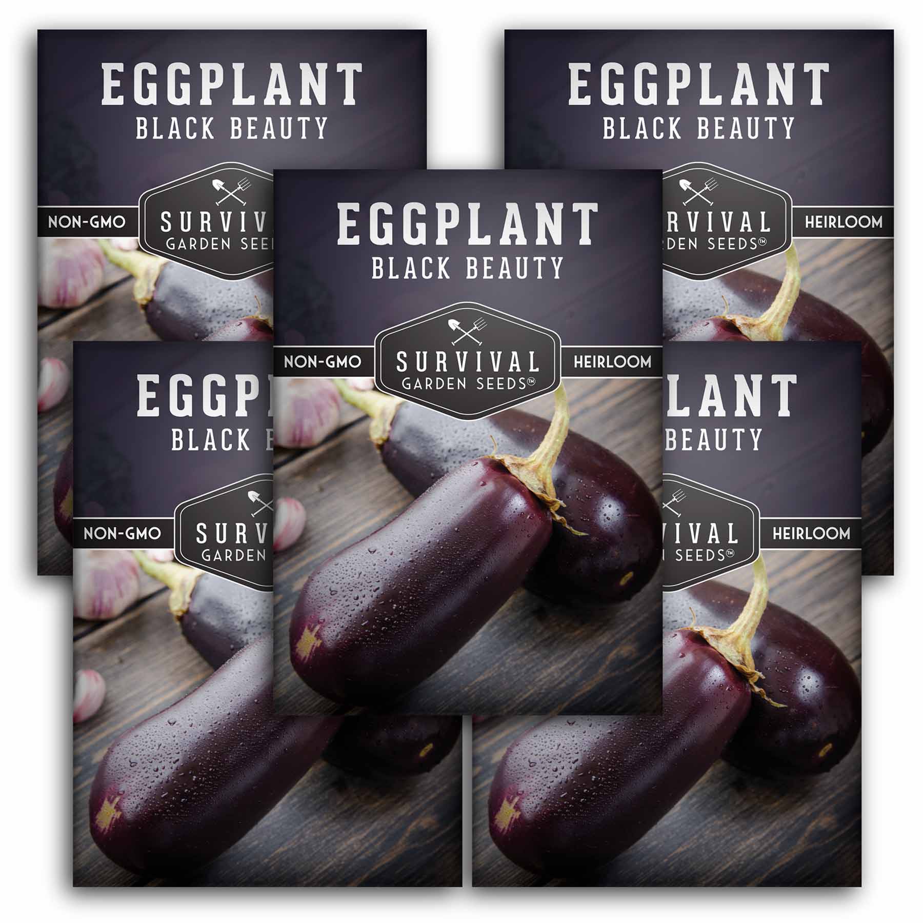 Organic Black Beauty Eggplant Seeds - Non-GMO, Heirloom Variety for Home Gardening | Perfect for Salads, Grilling, and Italian Dishes