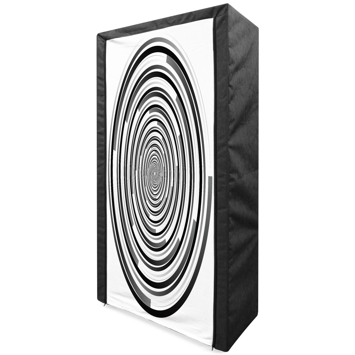 Ambesonne Portable Fabric Wardrobe with Digital Spinning Hypnotic Design - 33.5