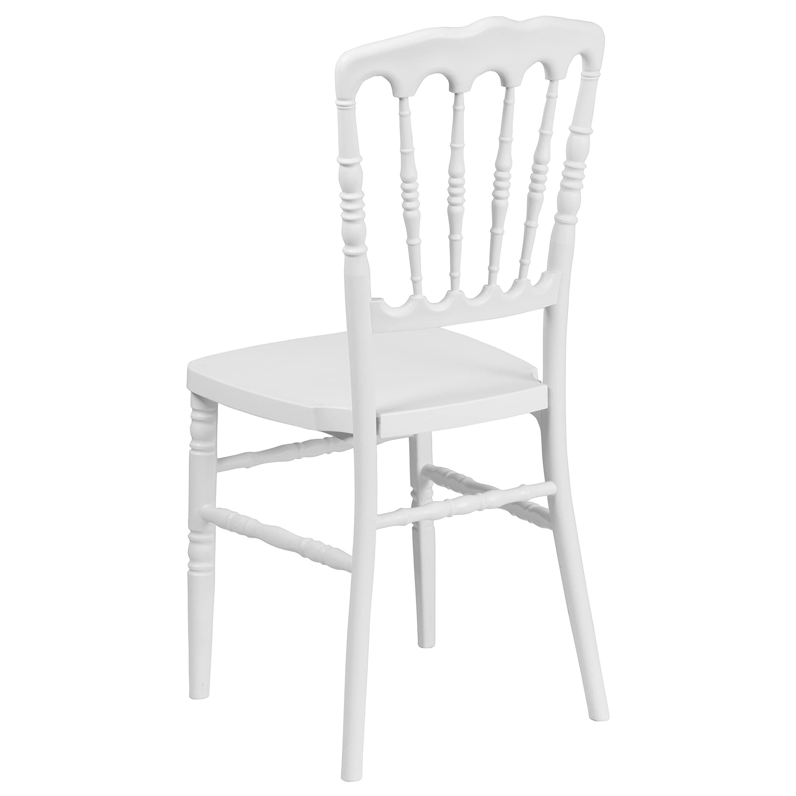 Flash Furniture HERCULES Series White Resin Stacking Napoleon Chair - Heavy Duty Indoor/Outdoor Stackable Chairs for Patio, Restaurant, Banquet & Event Seating