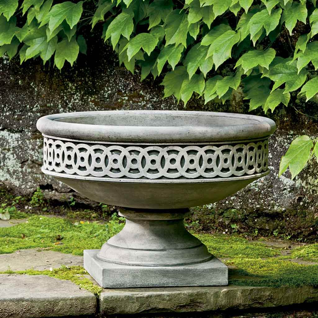 Campania International Williamsburg Low Fretwork Urn - Elegant Outdoor Garden Planter for Flowers & Plants | Perfect for Patio, Porch, and Landscape Decor