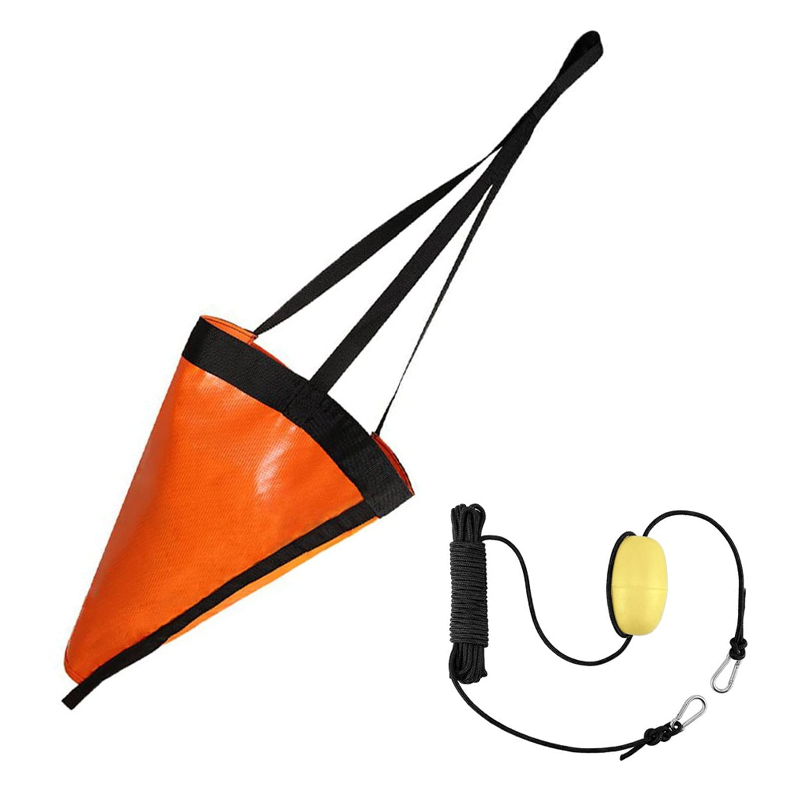 30ft Marine Anchor Line with Drogue - Heavy Duty PVC Drift Float for Boats, Kayaks, Canoes - Perfect for Rowing Brake, Sea Fishing & Water Sports Safety