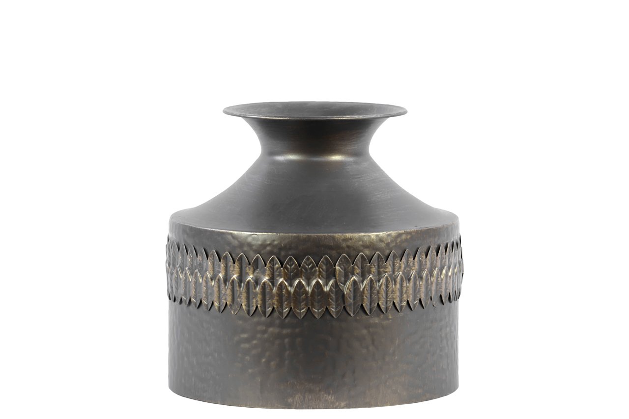 36075 Decorative Metal Home Vase - Elegant Floral Centerpiece for Living Room, Dining Table & Wedding Decor