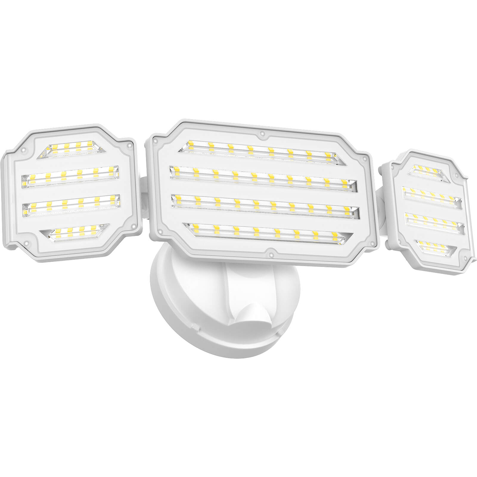 4500LM 3-Head LED Flood Light with Switch Control, 45W Adjustable Outdoor Lighting for Backyard, Garden, and Security Use