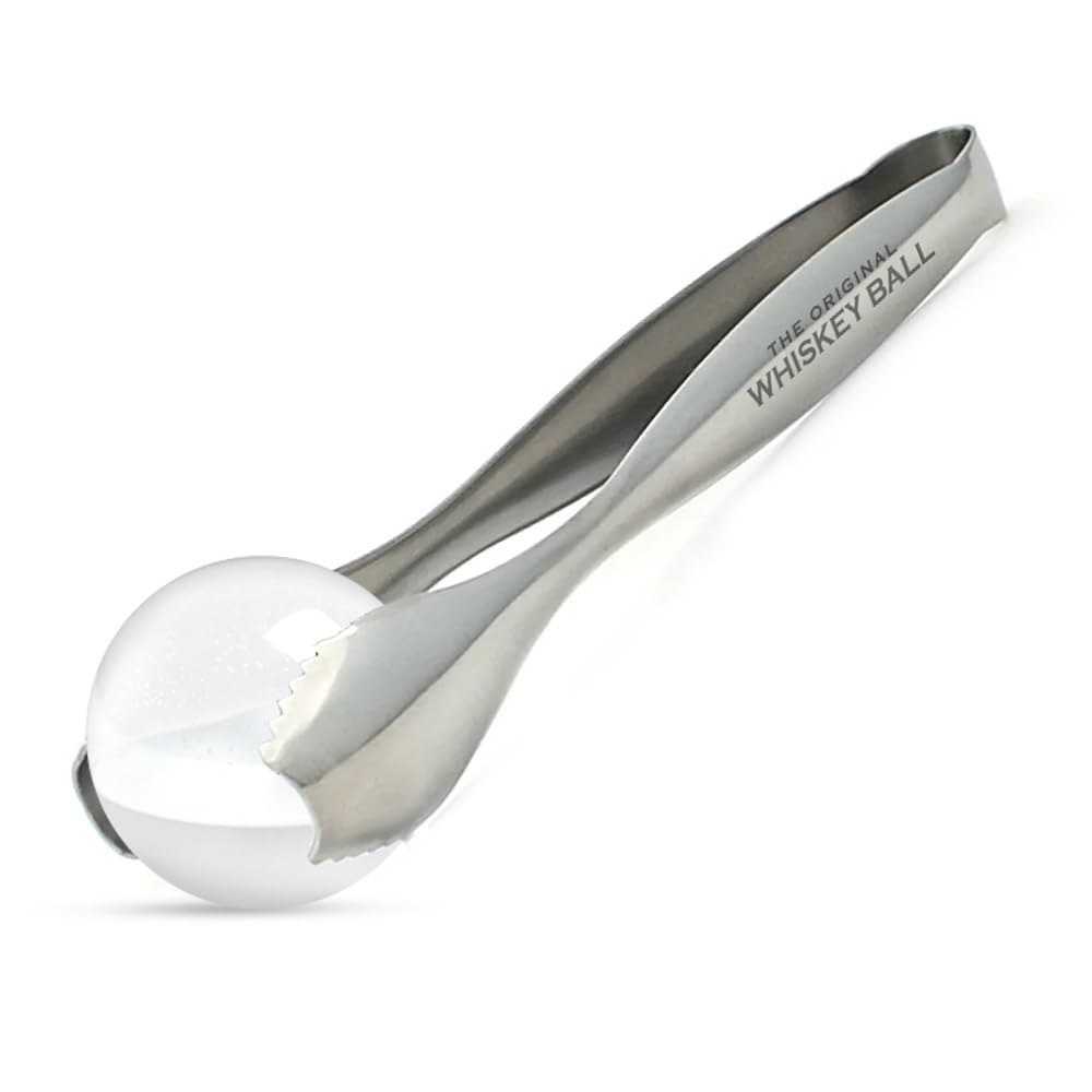 Premium 18/8 Stainless Steel Ice Tongs for Jumbo Ice Balls & King Cubes - 7 Inch Secure Grip Kitchen Tongs - Perfect for Cocktail Bars, Home Bartending & Luxury Drink Serving