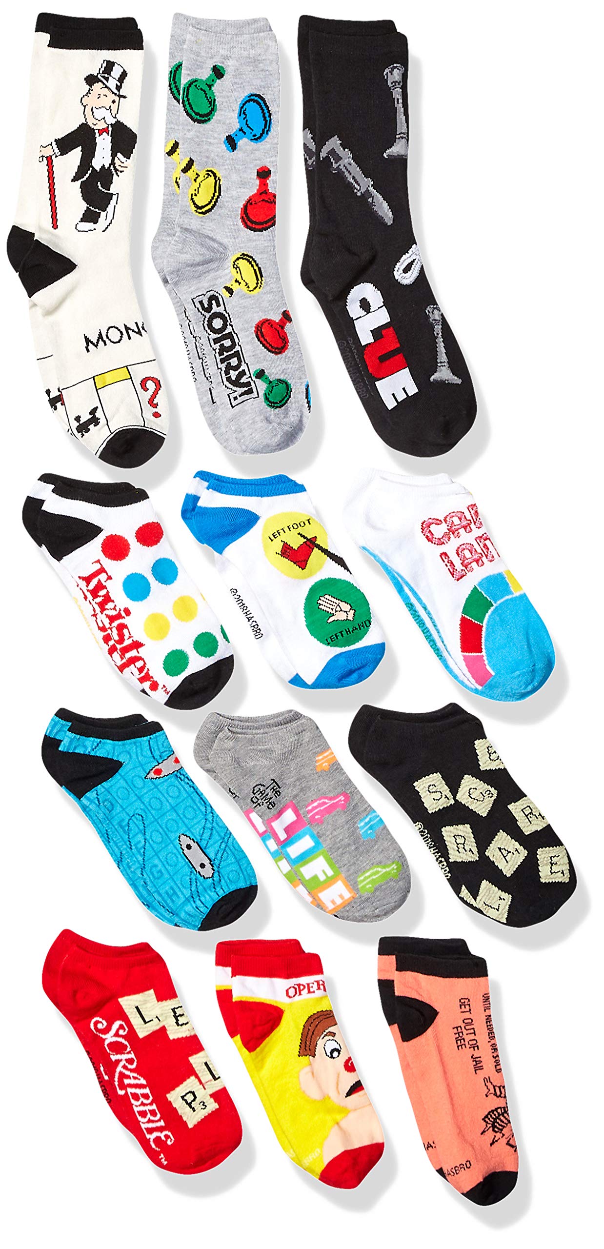 Hasbro Board Games Unisex 12 Days Of Socks Advent Calendar Box - Perfect for Christmas Gifts, Holiday Parties & Family Game Nights