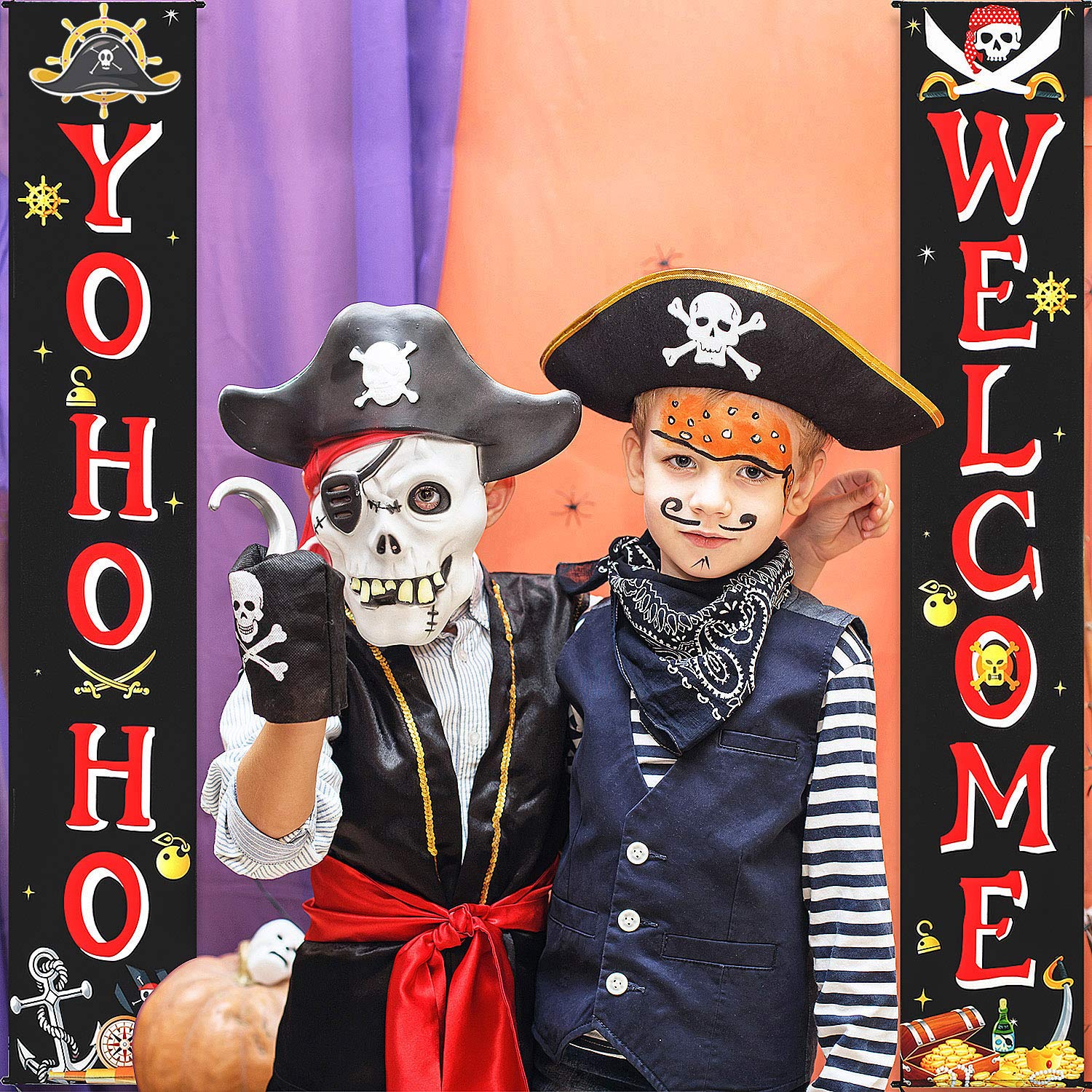 Pirate Happy Birthday Banner - Pirate Party Decorations & Supplies for Indoor & Outdoor Use - Perfect for Birthday Parties, Themed Events, and Home Decor