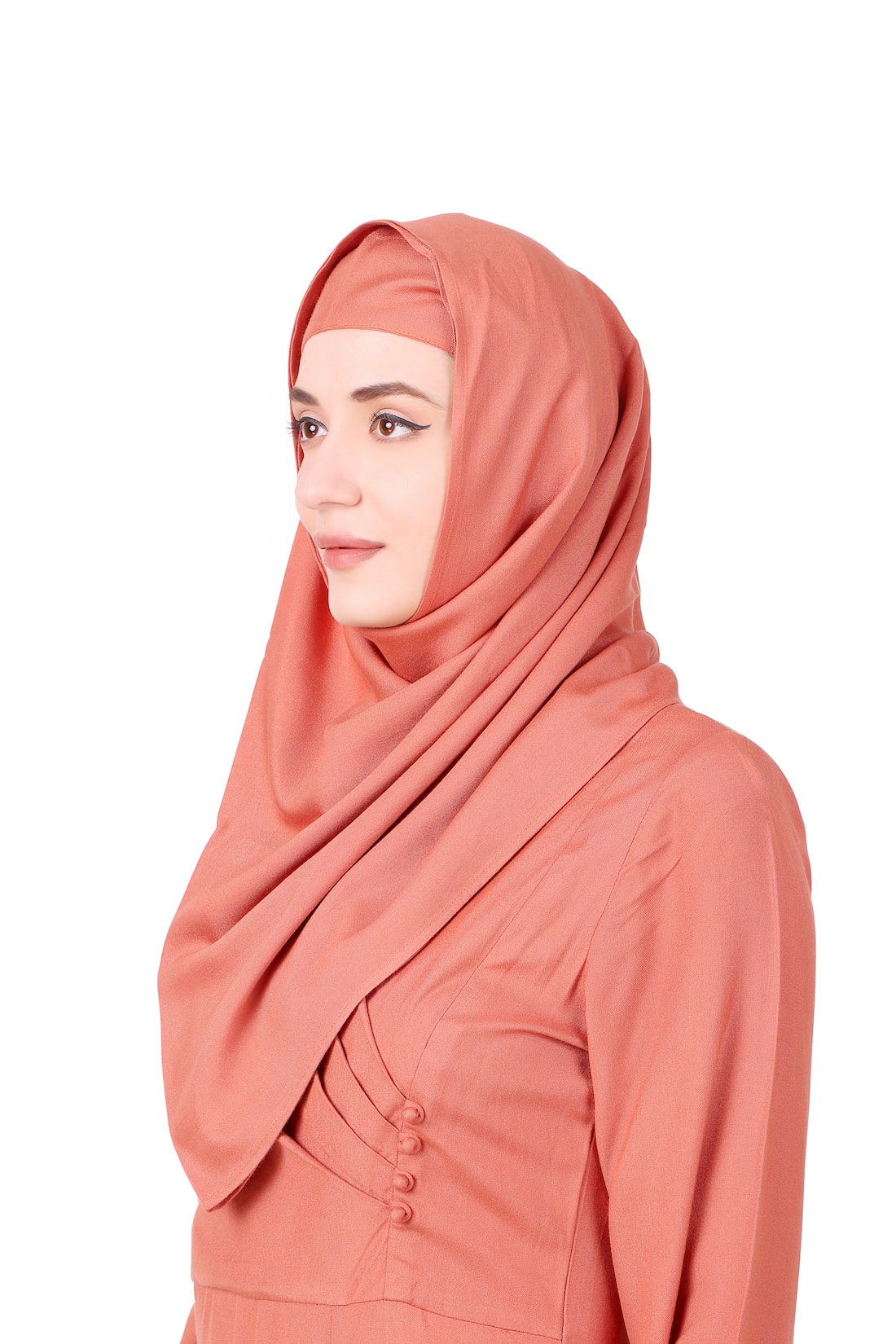 Stylish Angrakha Inspired Mandarin Collar Rayon Abaya for Women - Perfect for Eid, Ramadan, and Special Occasions